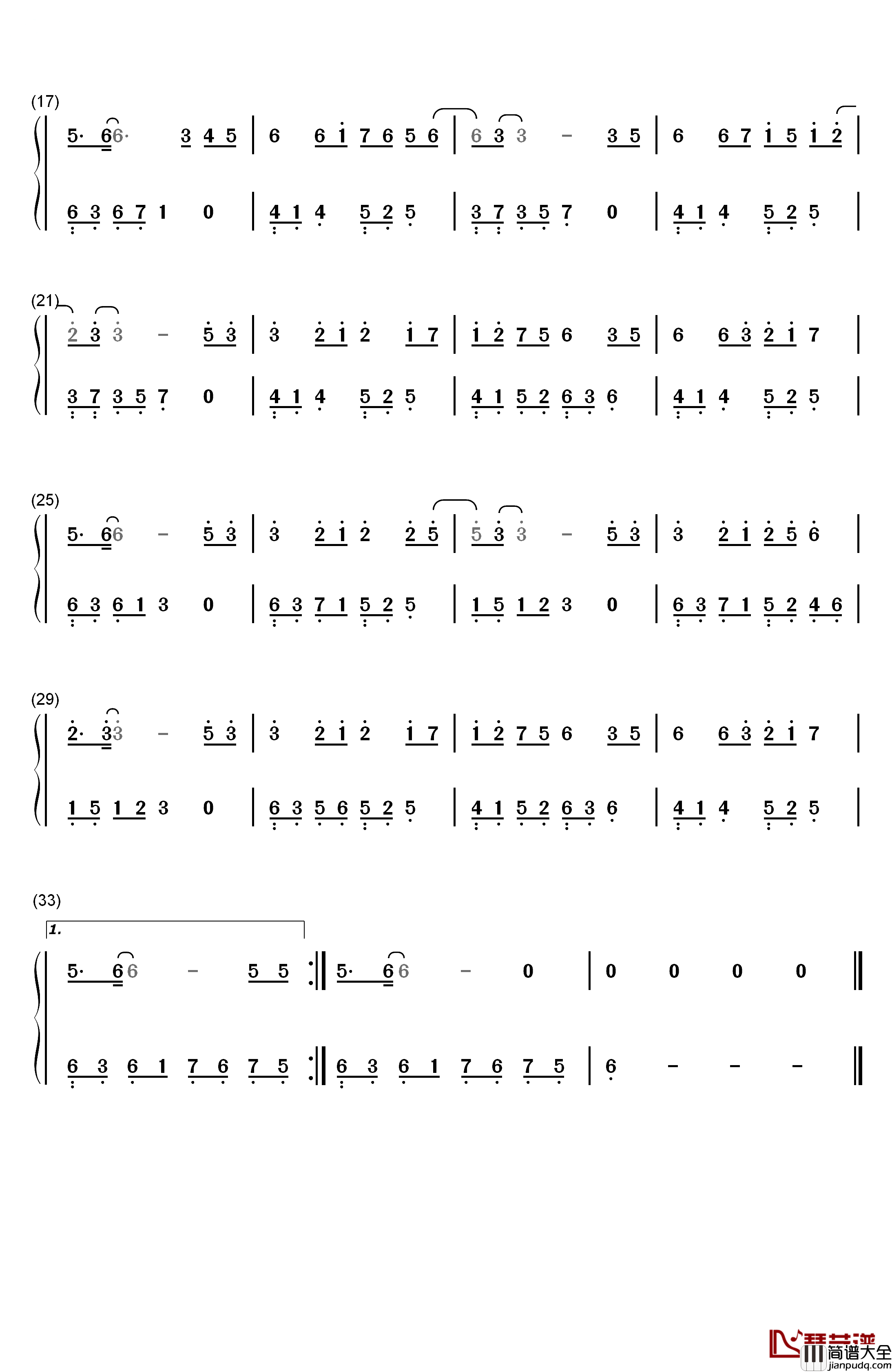 画心钢琴简谱_数字双手_张靓颖