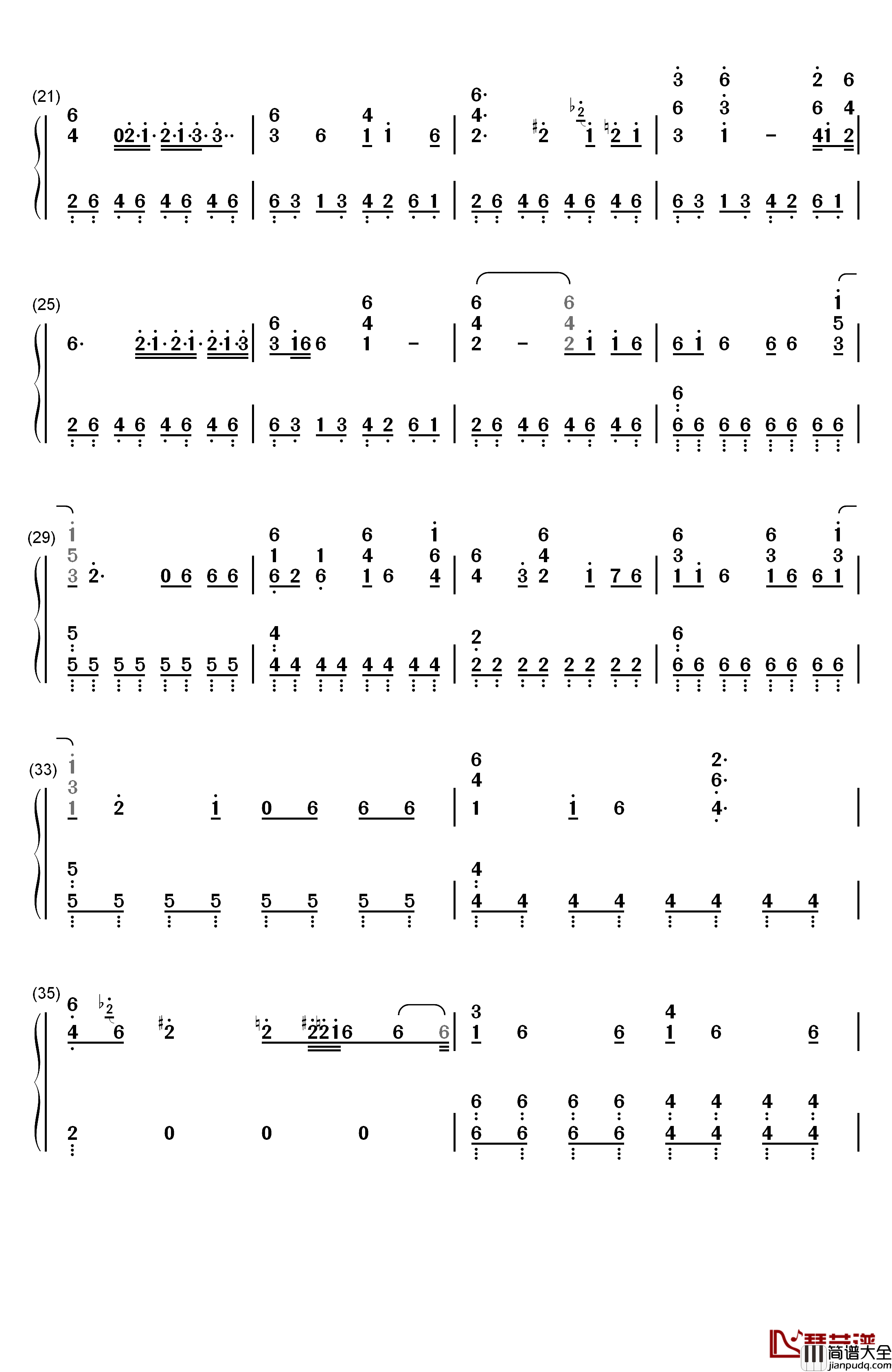 Way_Down_We_Go钢琴简谱_数字双手_Kaleo