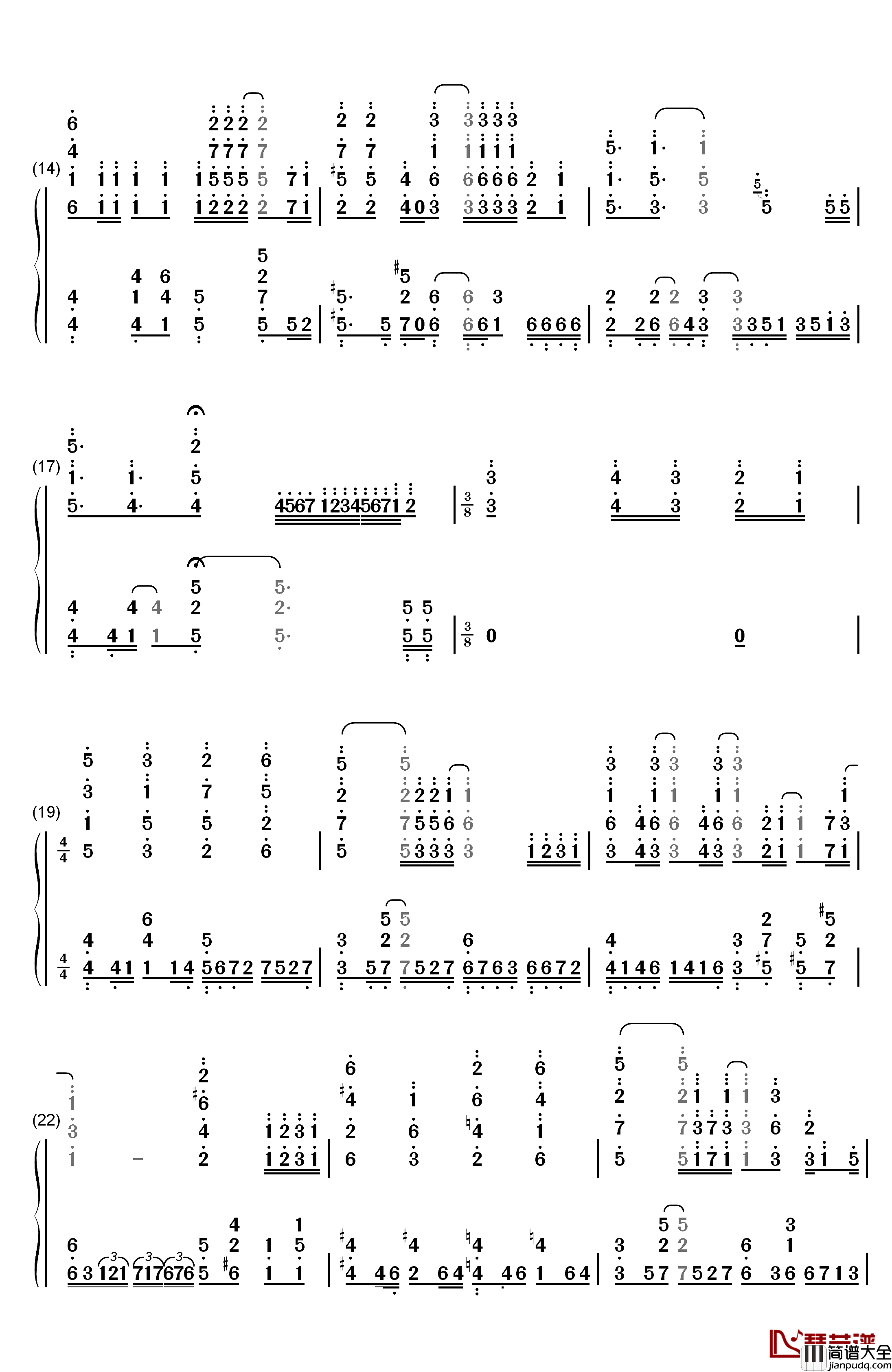 シルシ钢琴简谱_数字双手_LiSA