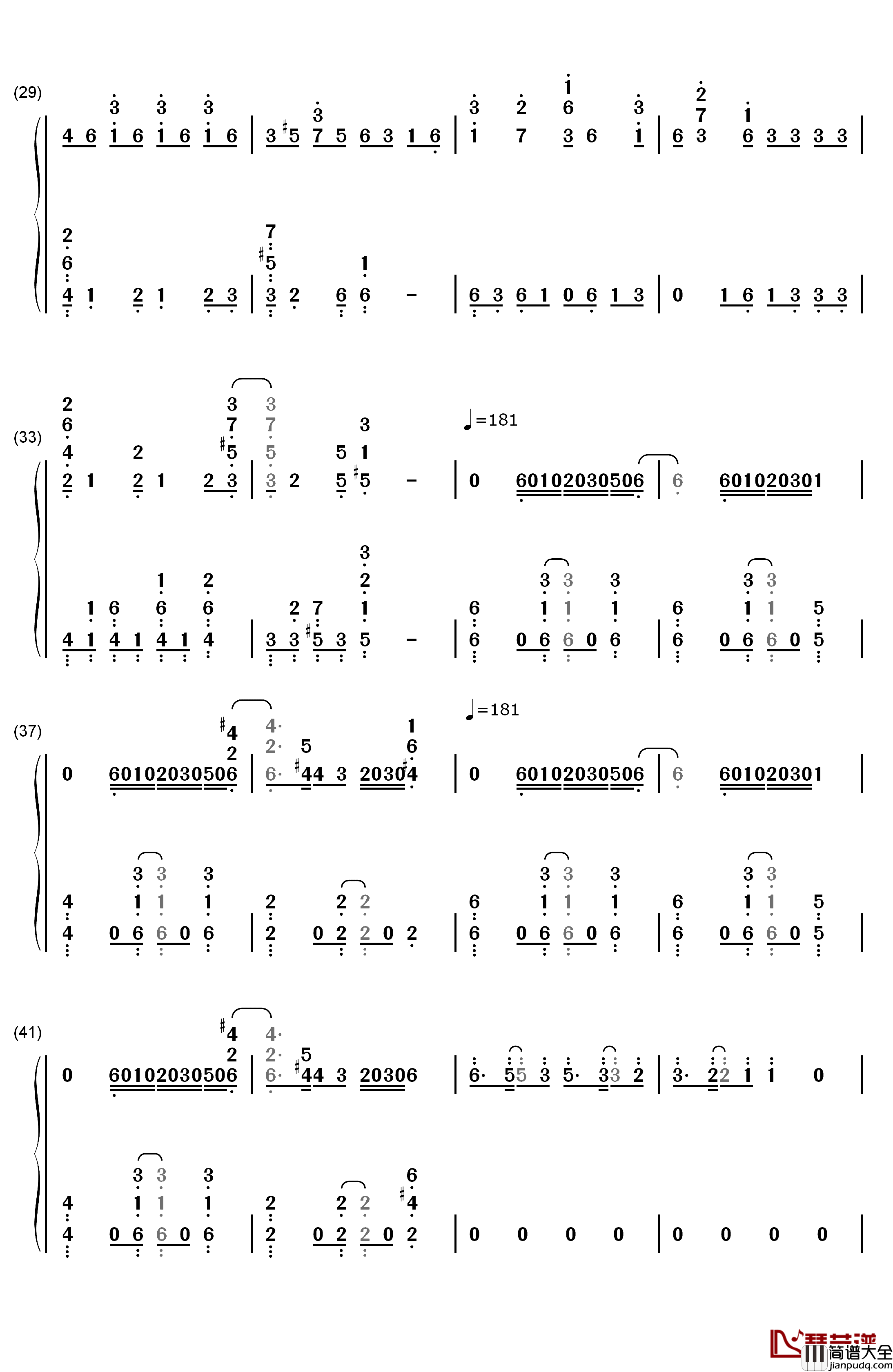 午夜の待ち合わせ钢琴简谱_数字双手_Hello_Sleepwalkers