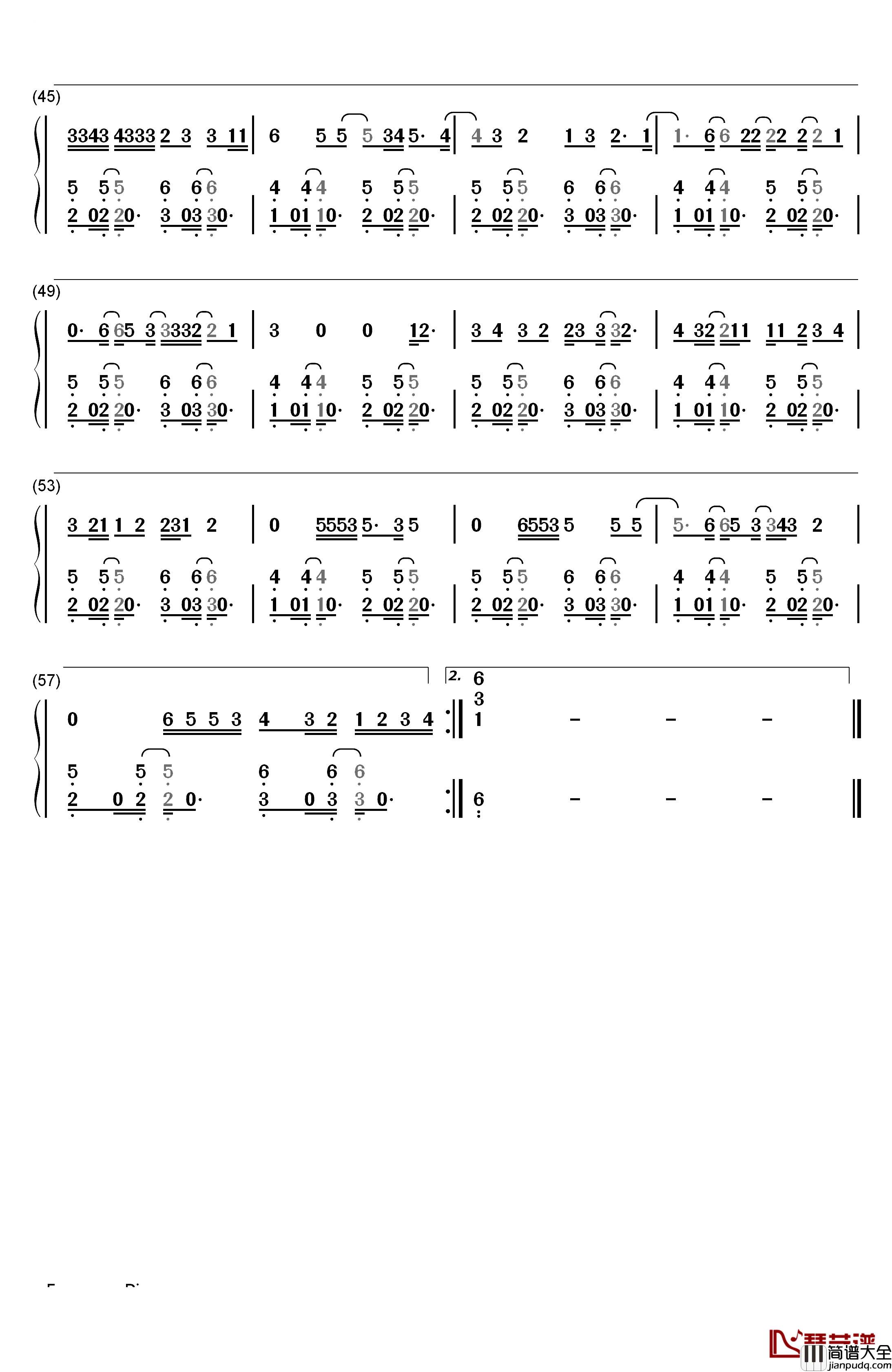 Work钢琴简谱_数字双手_Rihanna_Drake