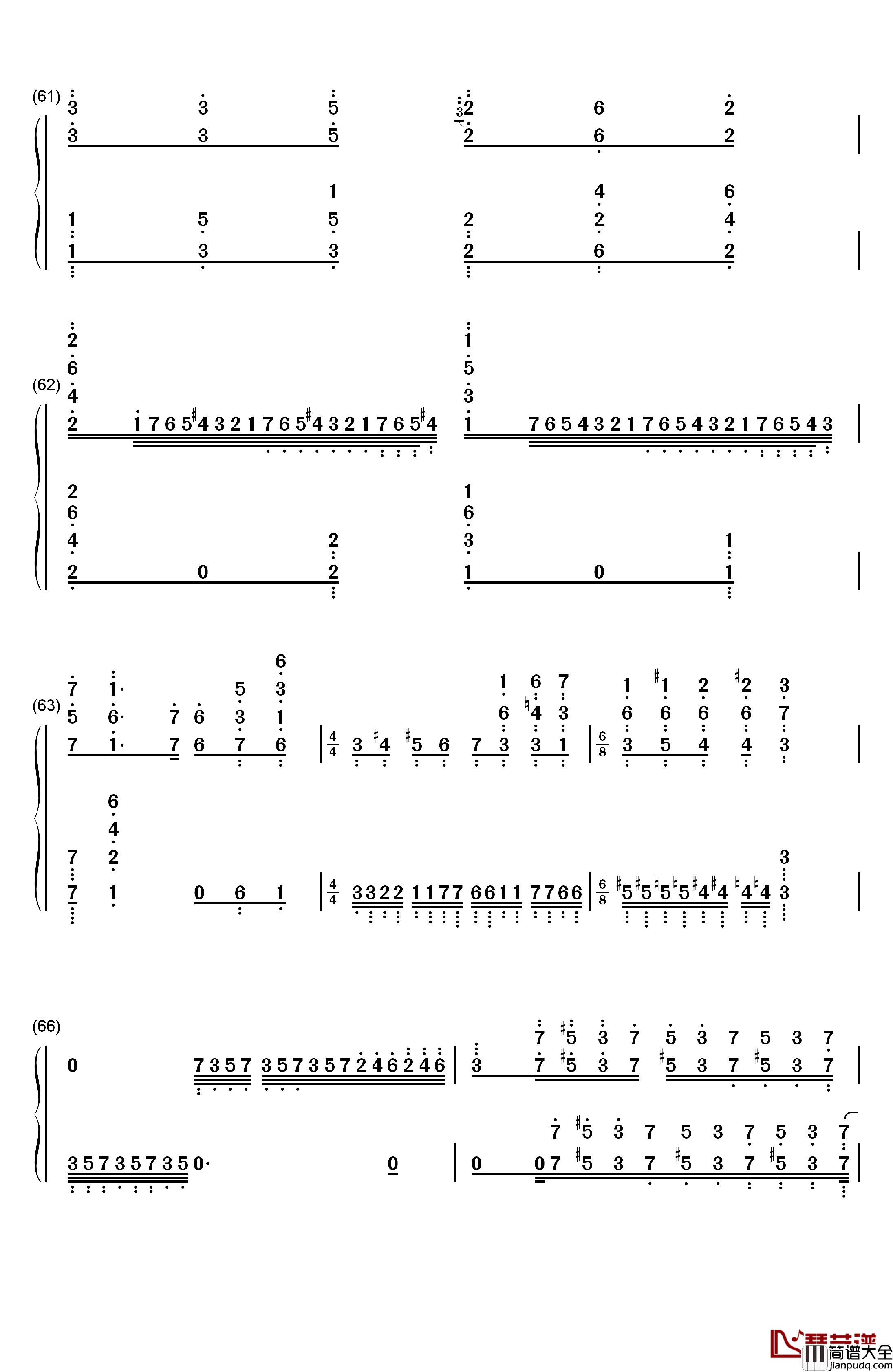 加勒比海盗主题曲钢琴简谱_数字双手_克劳斯·巴德尔特