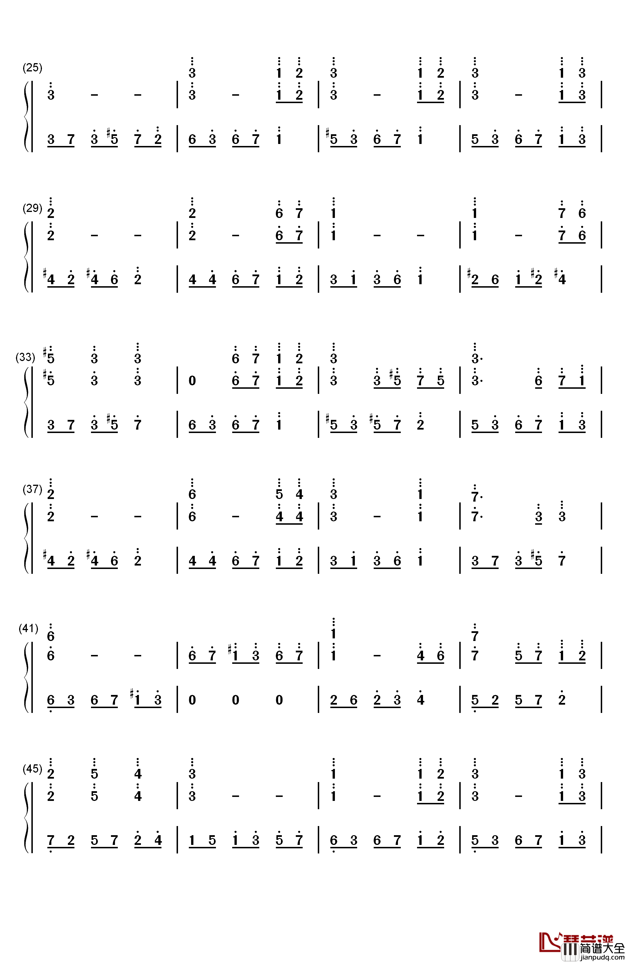 Memory钢琴简谱_数字双手_IB