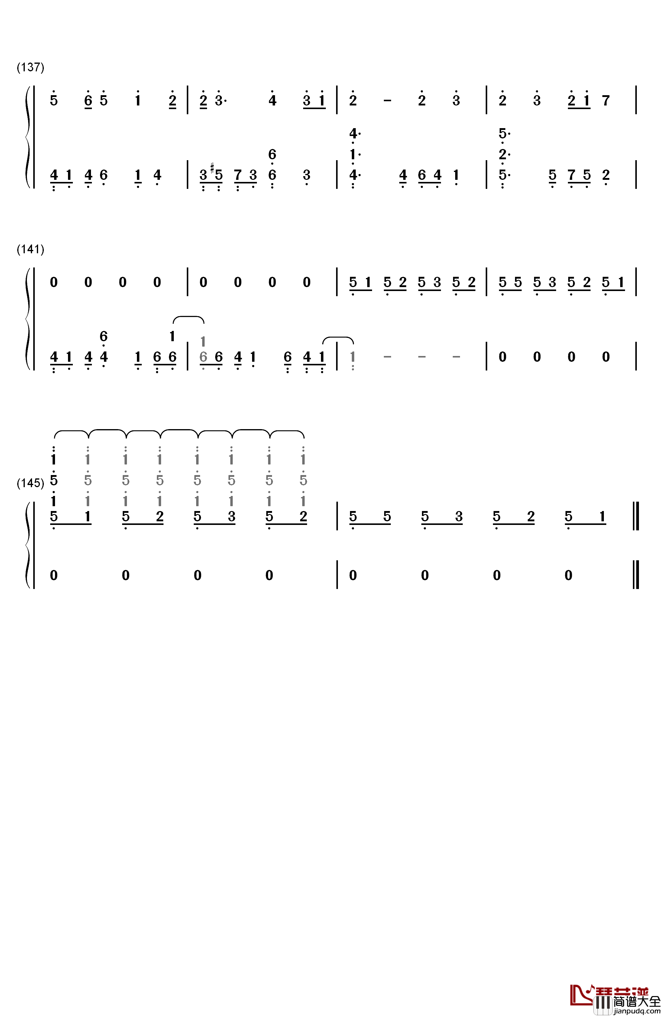 爱言叶Ⅱ钢琴简谱_数字双手_初音ミク__初音未来