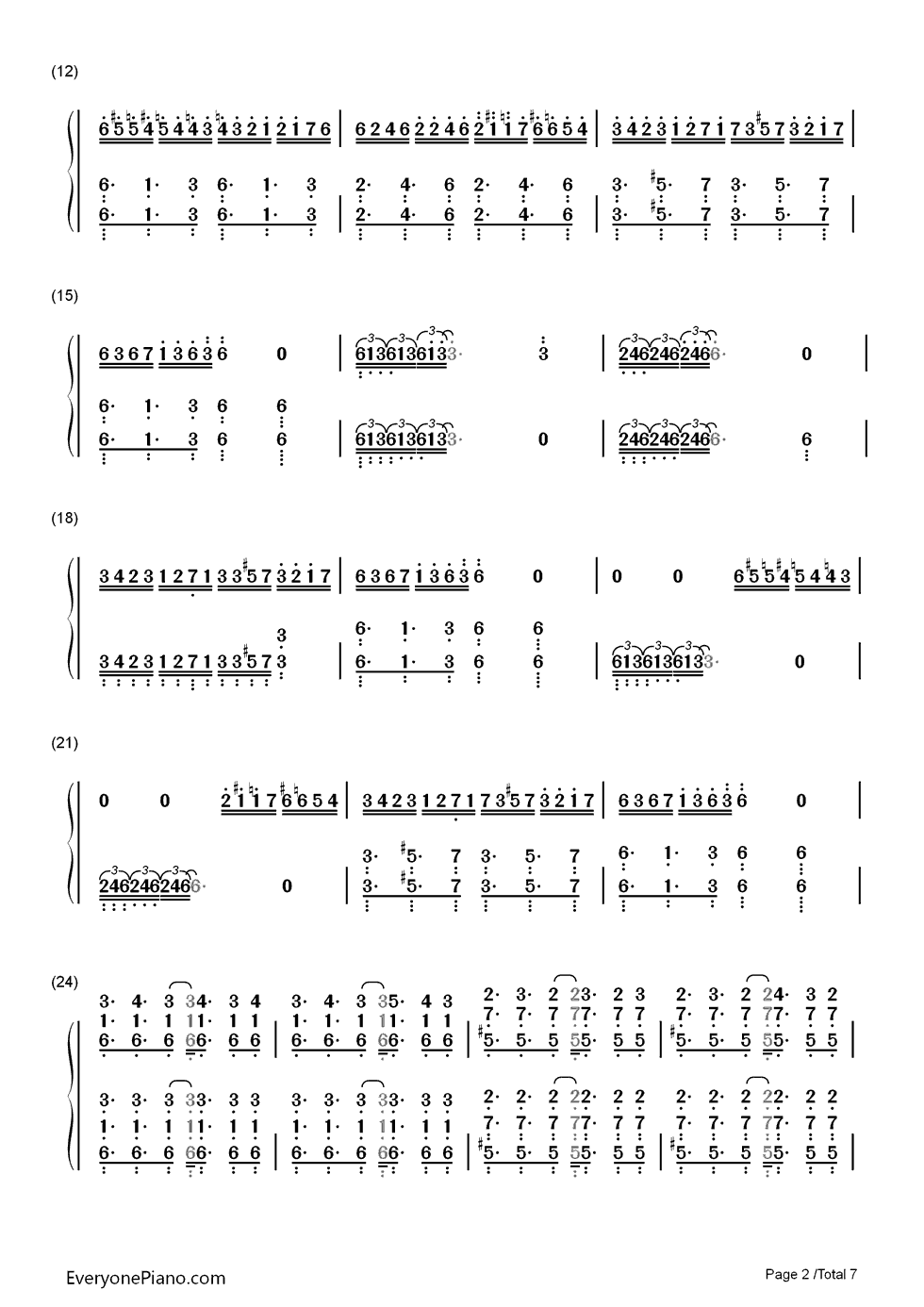 古巴钢琴简谱_数字双手_马克西姆