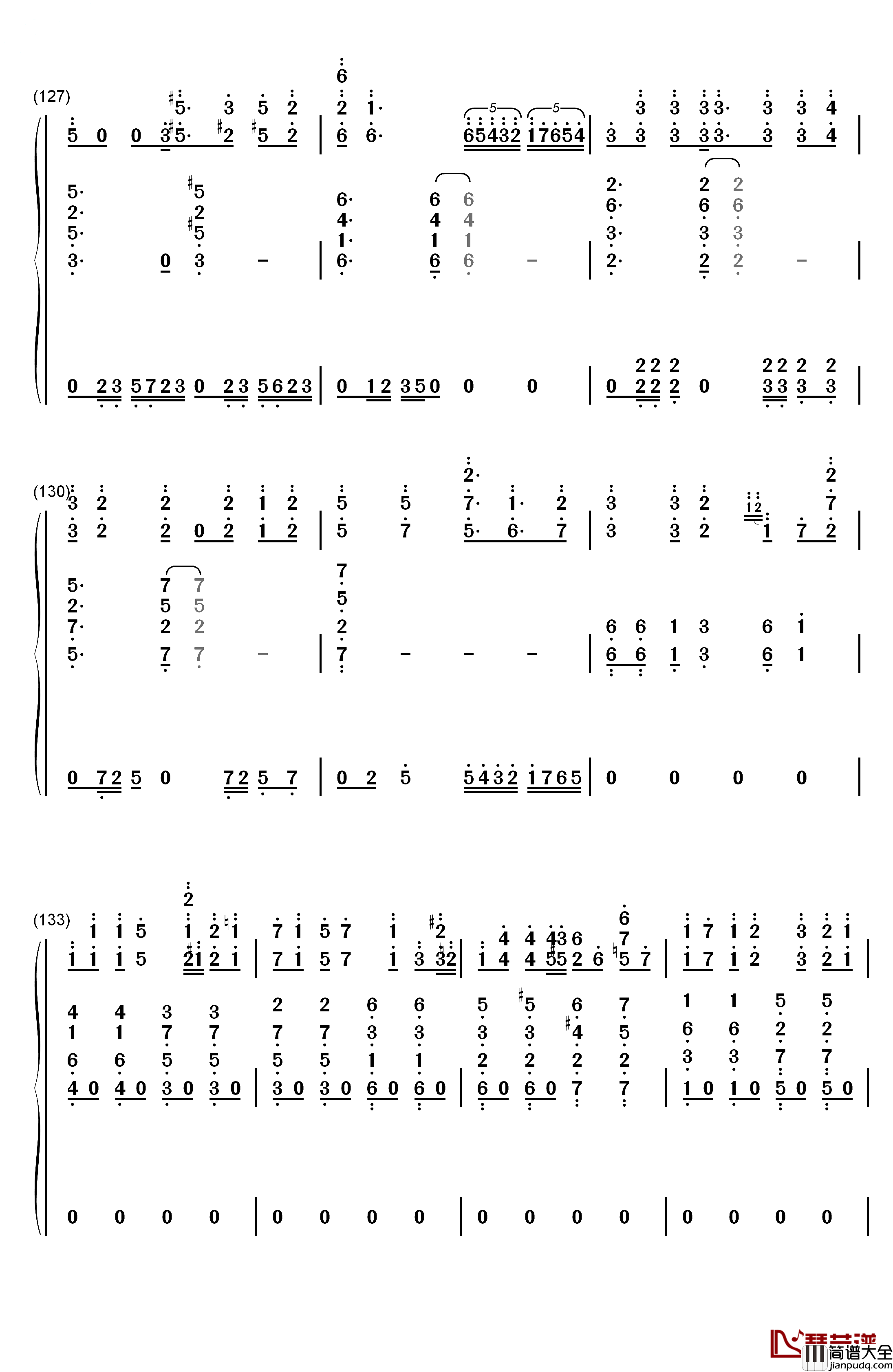 星を辿れば钢琴简谱_数字双手_大原ゆい子