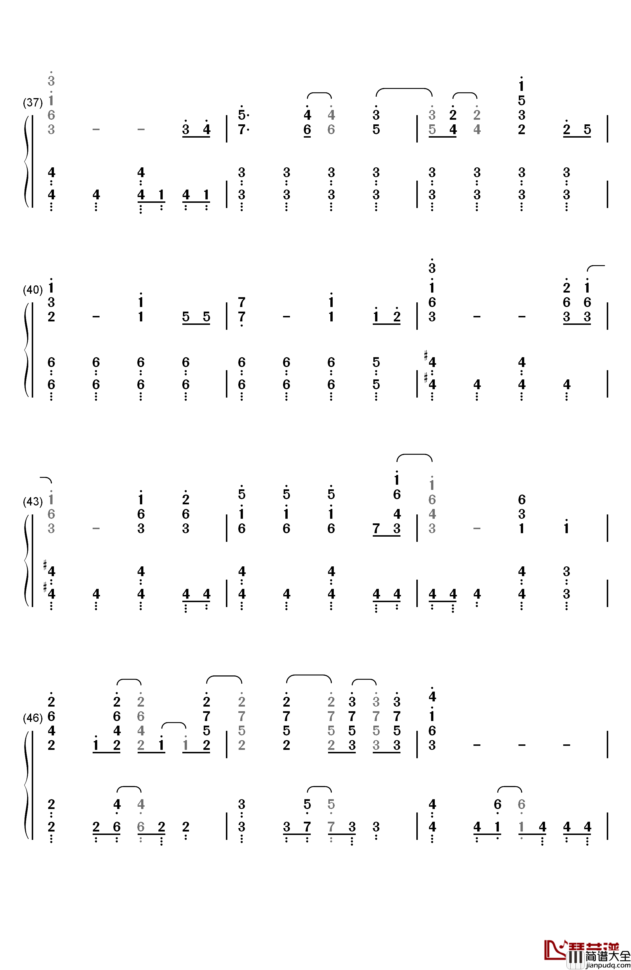 コネクト钢琴简谱_数字双手_ClariS