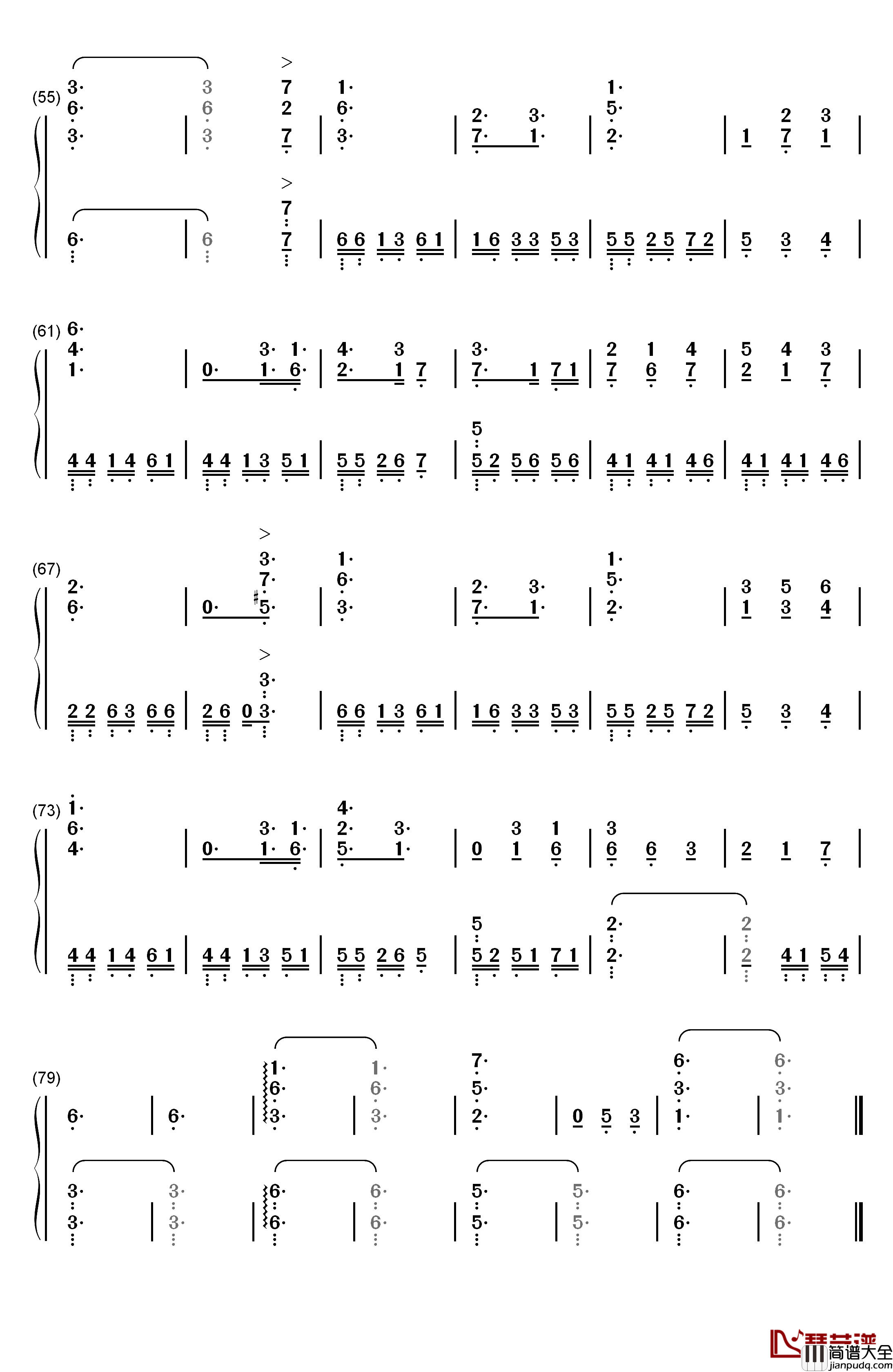 Somnus钢琴简谱_数字双手_下村阳子