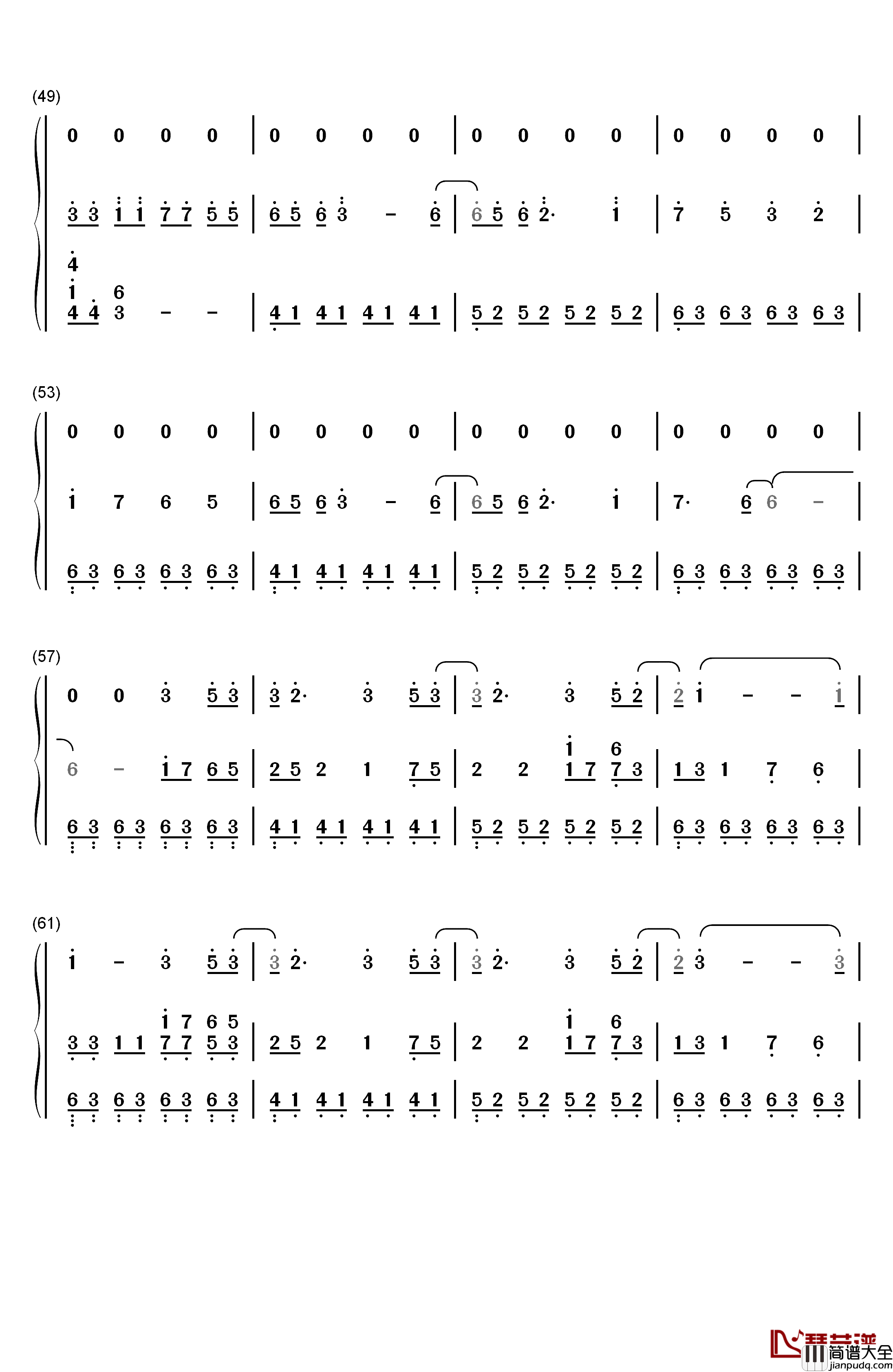 幻昼钢琴简谱_数字双手_Shirfine