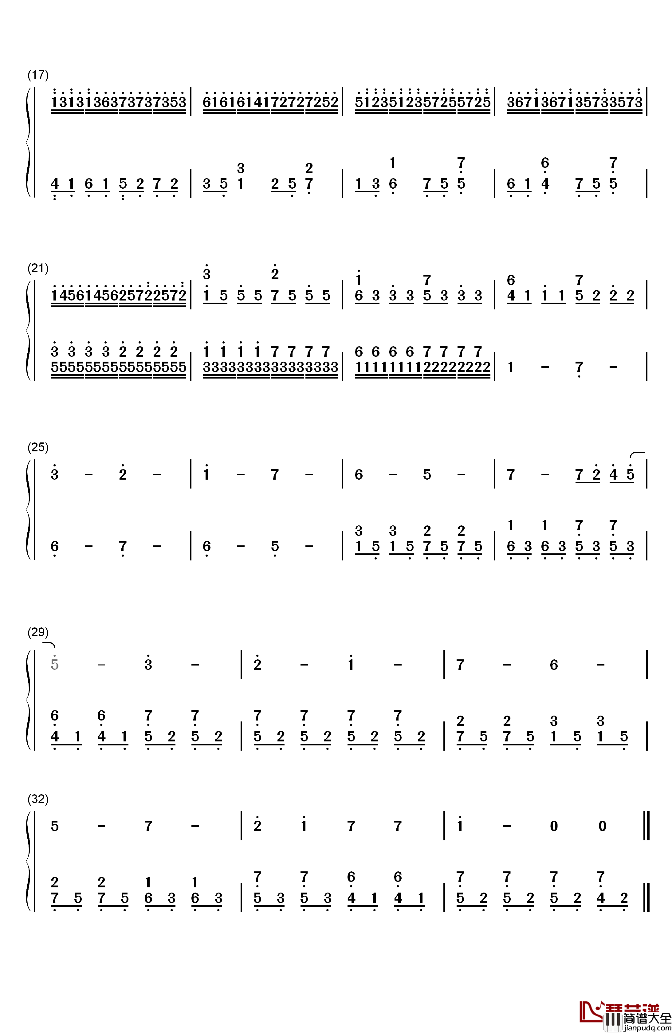 宫崎骏のTOTORO钢琴简谱_数字双手_宫崎骏