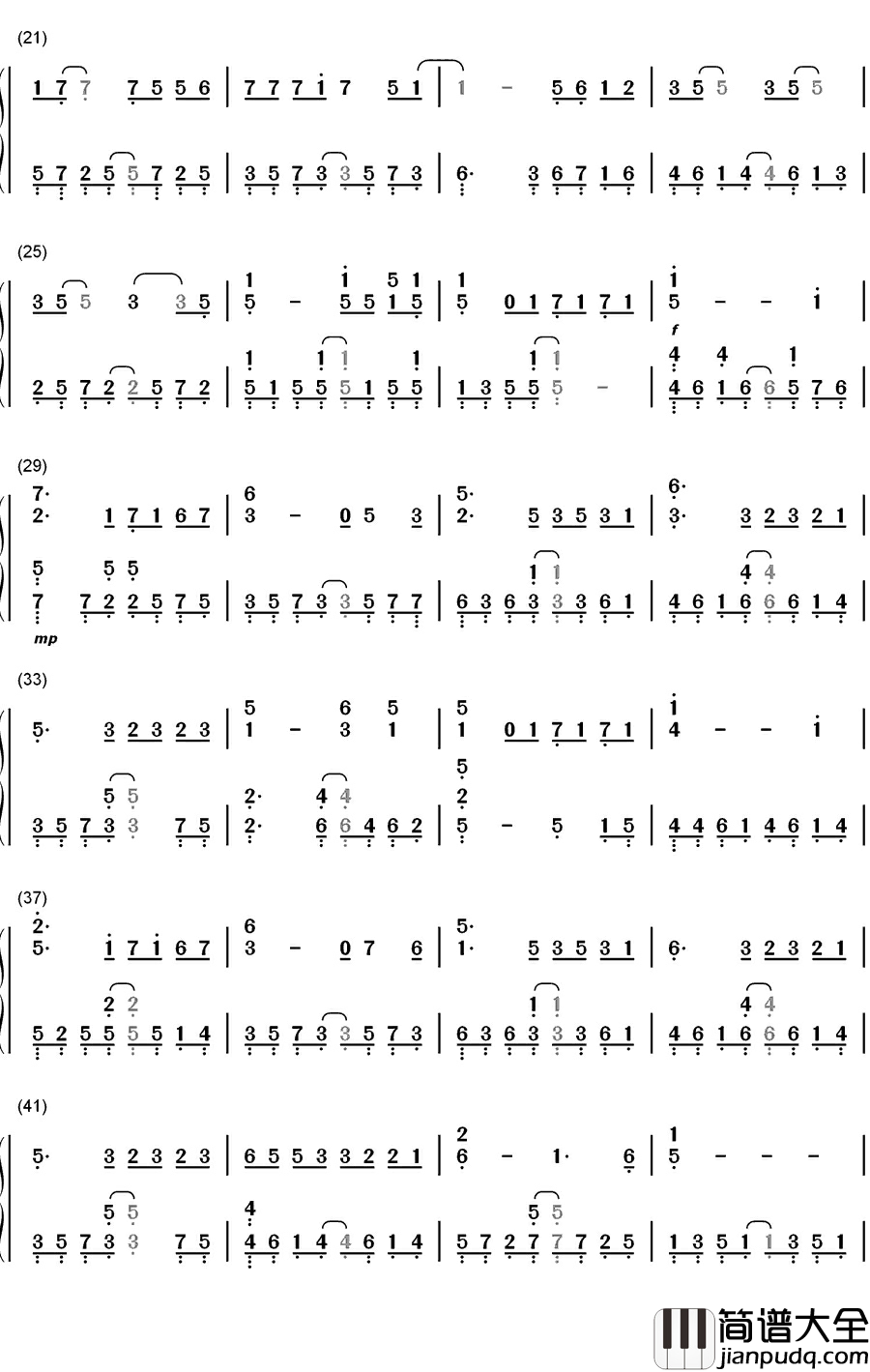 离人钢琴简谱_数字双手_林志炫