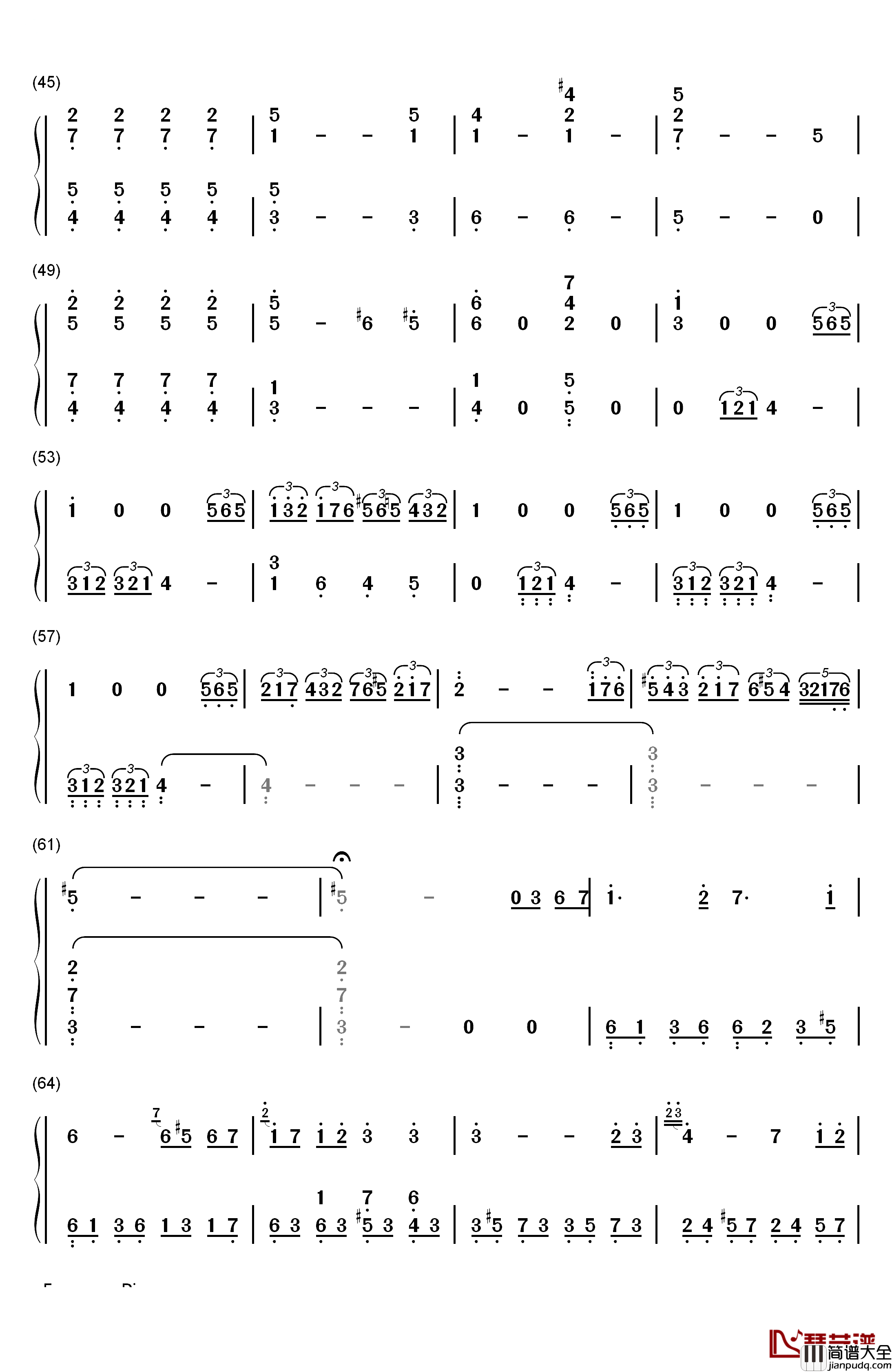 悲怆钢琴简谱_数字双手_贝多芬