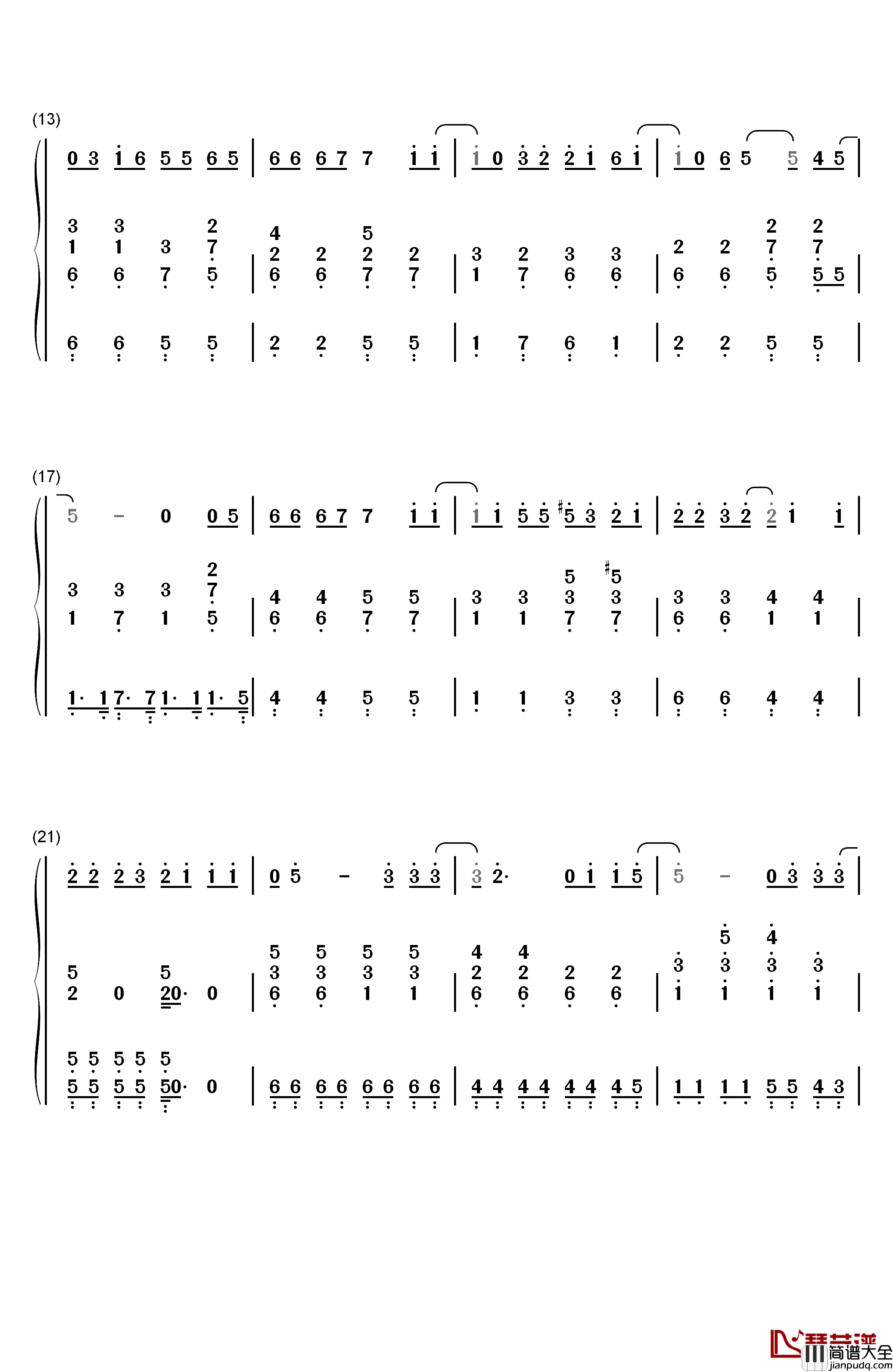 Try钢琴简谱_数字双手_Asher_Book