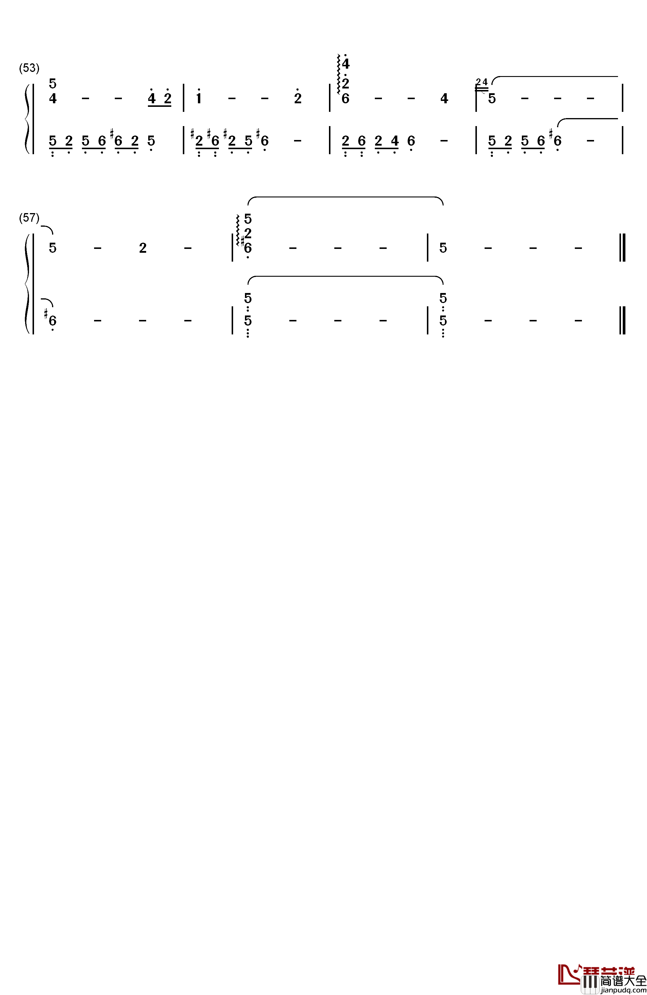 忘了我爱你钢琴简谱_数字双手_石进