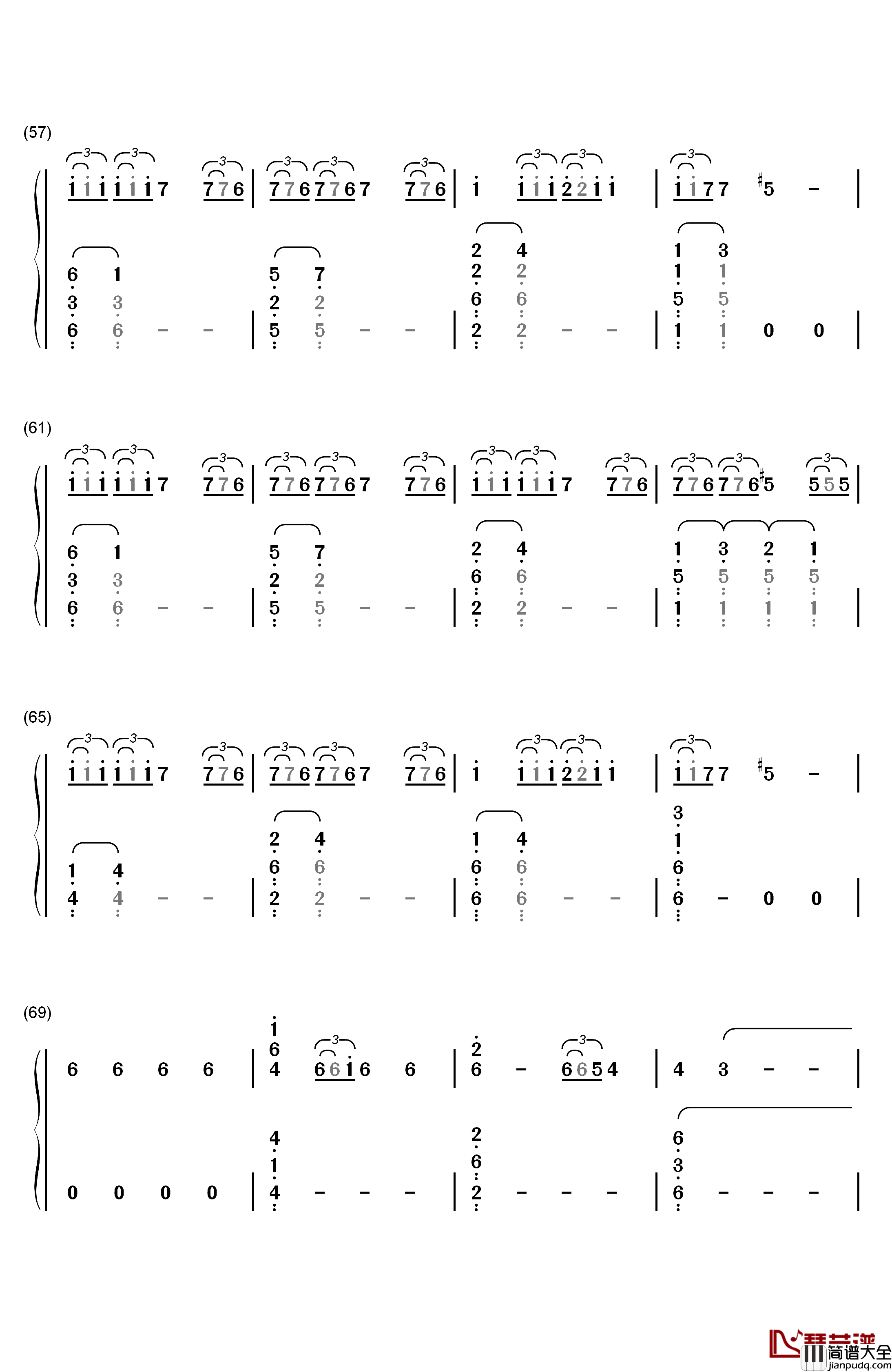 Stressed_Out钢琴简谱_数字双手_Twenty_One_Pilots