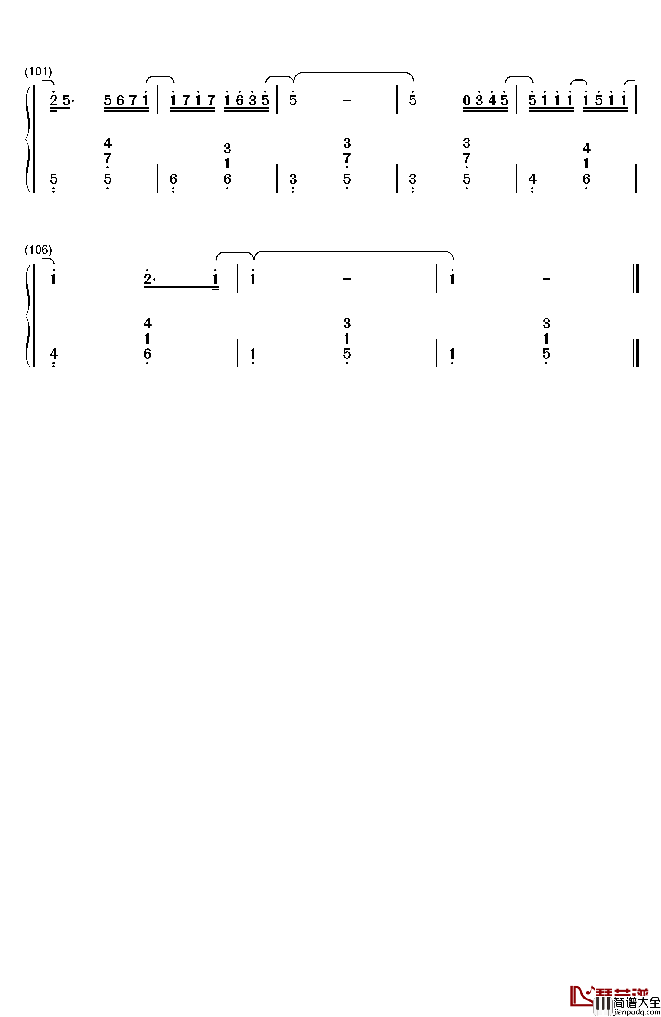 第一次钢琴简谱_数字双手_光良