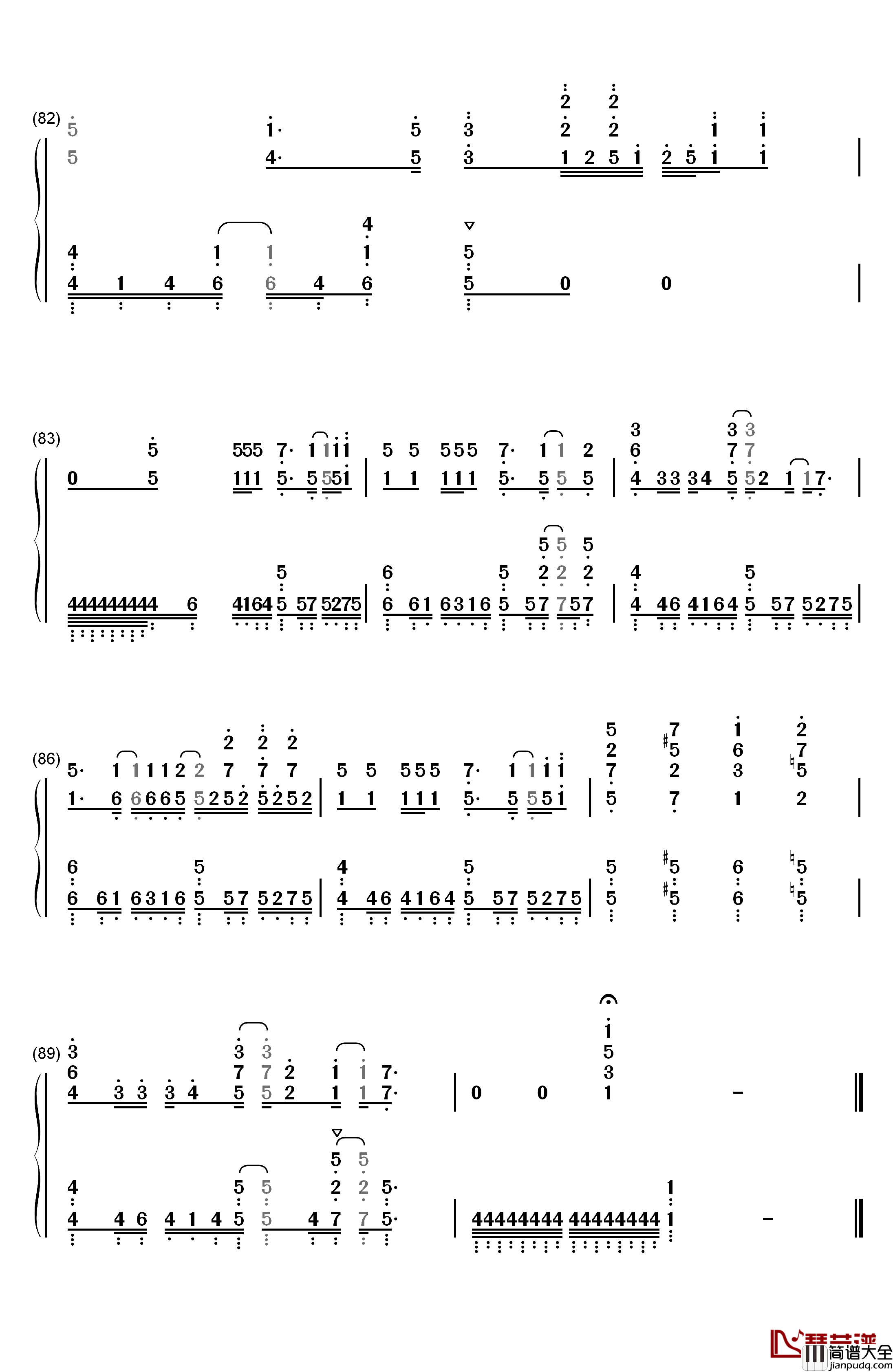 初嵐钢琴简谱_数字双手_初音未来