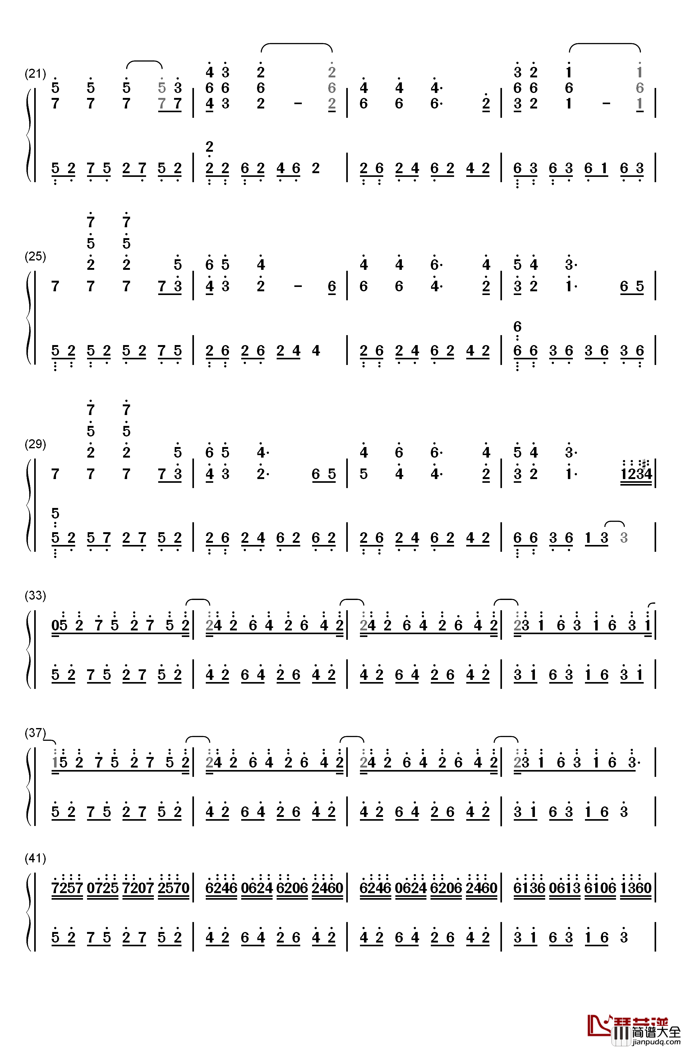 Clocks钢琴简谱_数字双手_马克西姆