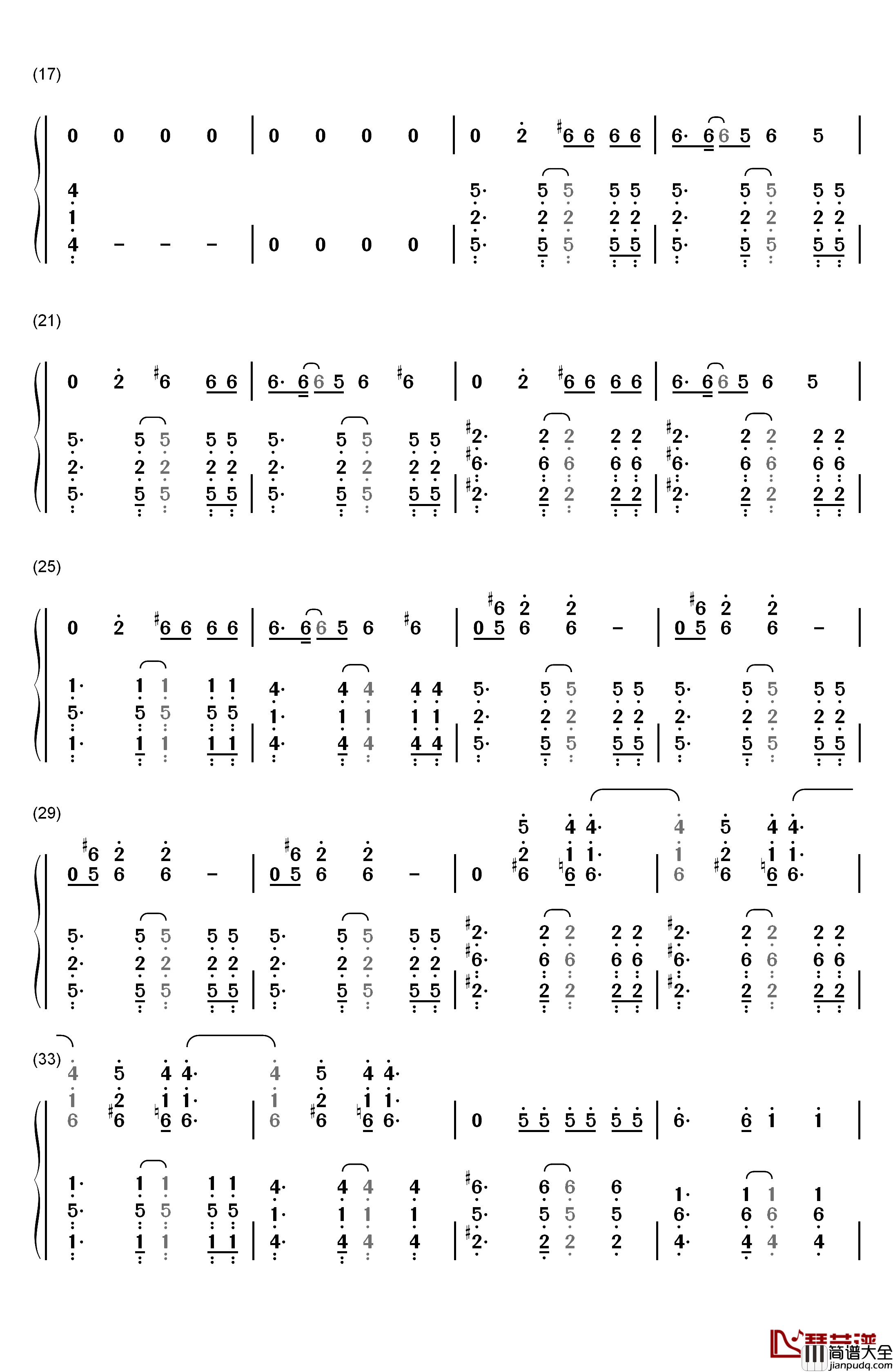 I'm_Into_You钢琴简谱_数字双手_Jennifer_Lopez