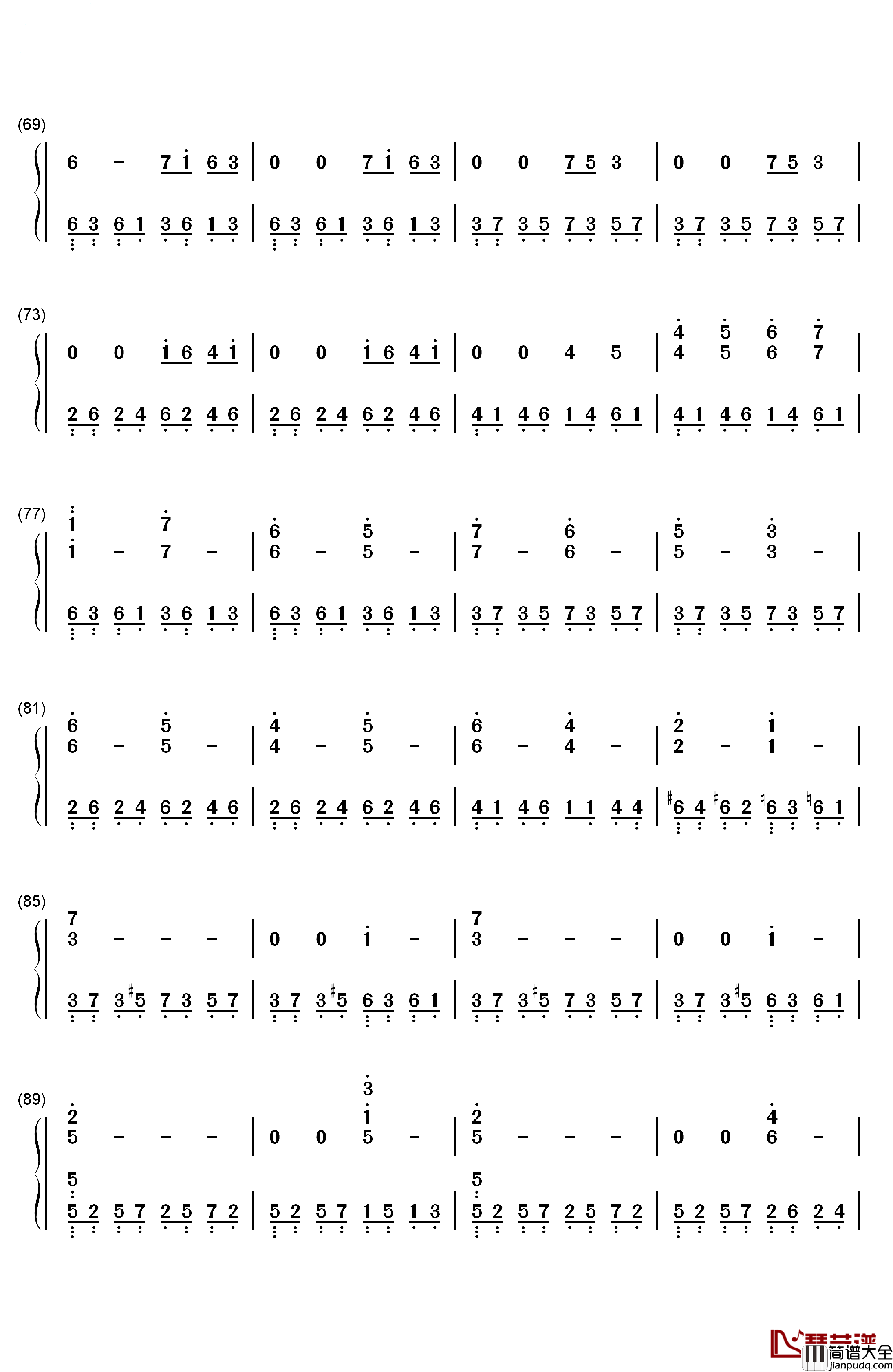 Star_Sky钢琴简谱_数字双手_Two_Steps_from_Hell