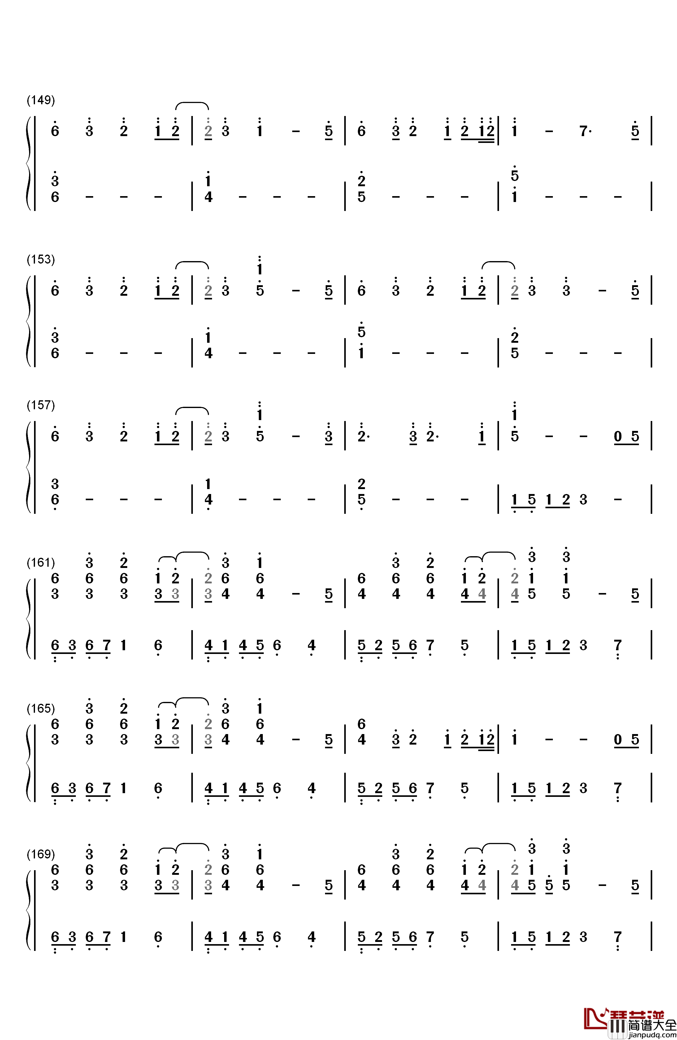 サマータイムレコード钢琴简谱_数字双手_IA