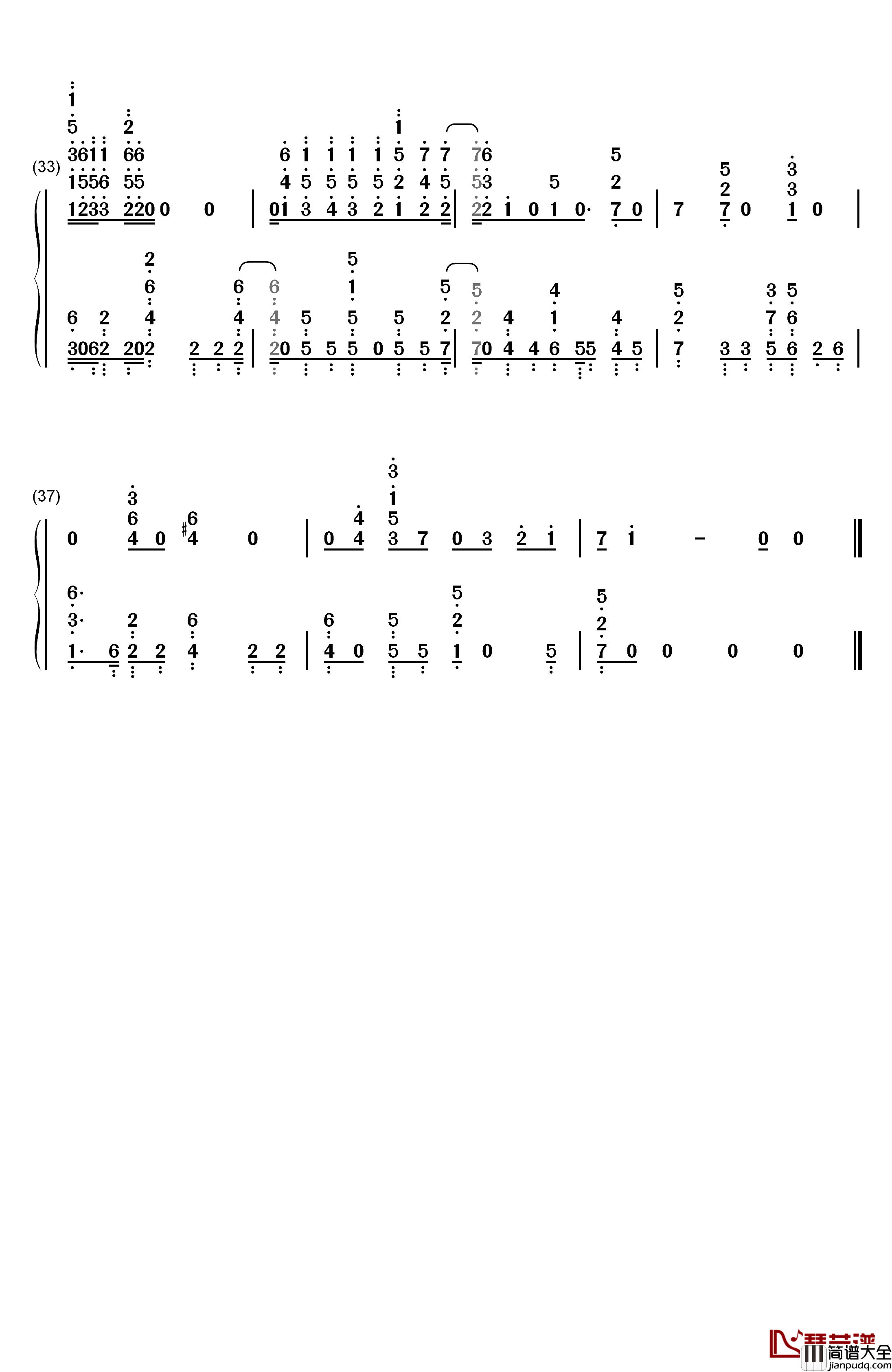 Can't_You_Say钢琴简谱_数字双手_Roys