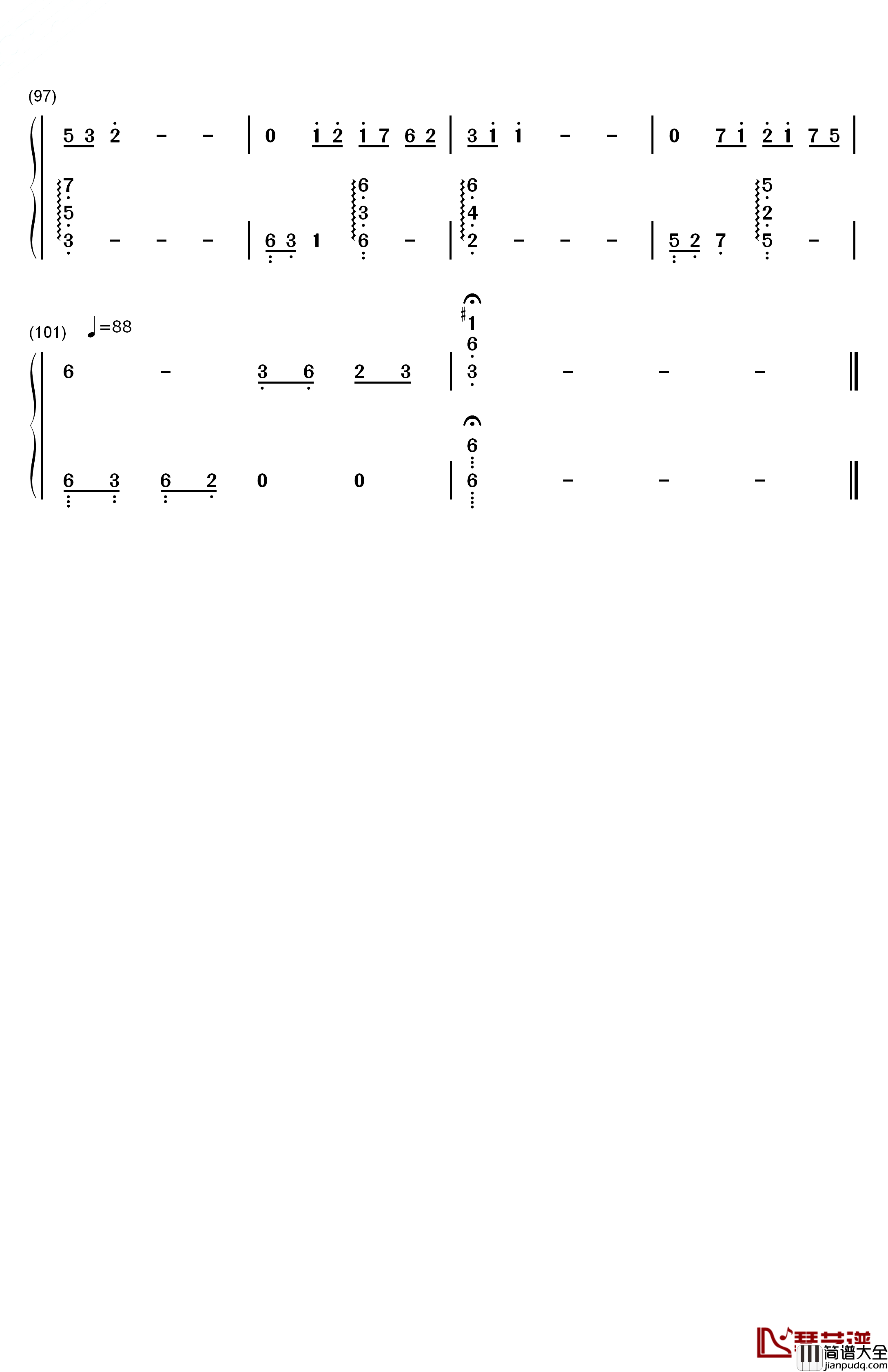 月の明り钢琴简谱_数字双手_伊田惠美