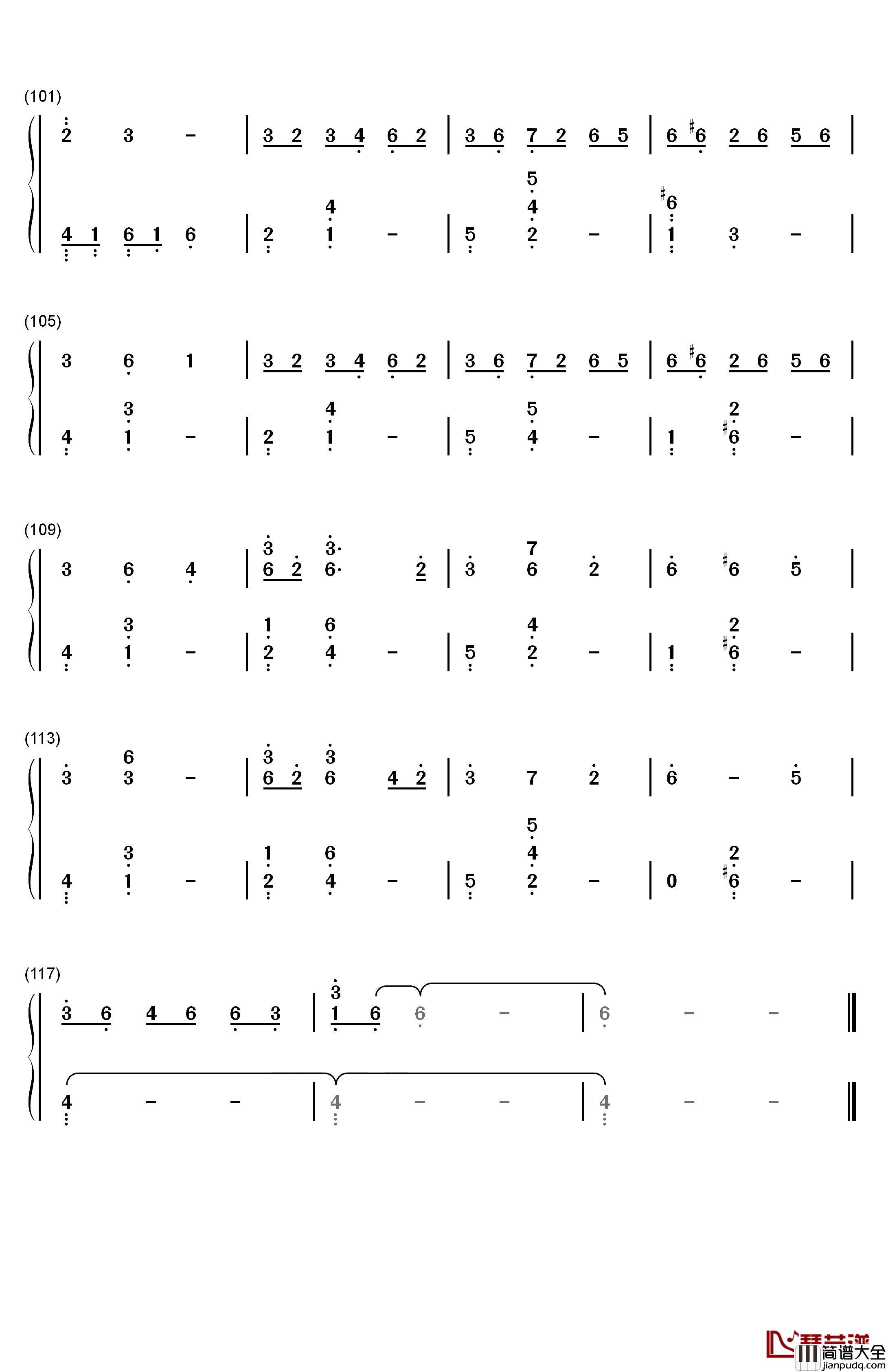 f_l_o_w_e_r钢琴简谱_数字双手_李闰珉