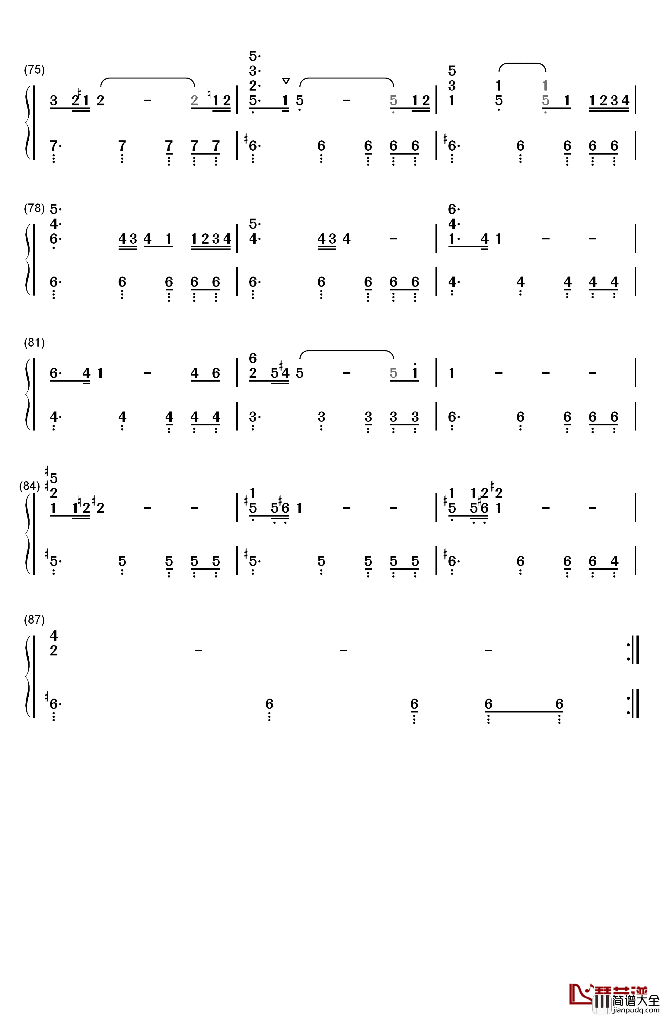 Ocean钢琴简谱_数字双手_永田権太