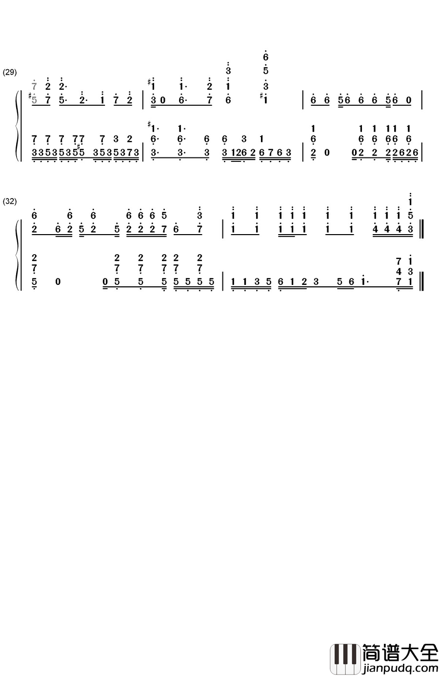 Punch_Line钢琴简谱_数字双手_翔子炭♥电波组