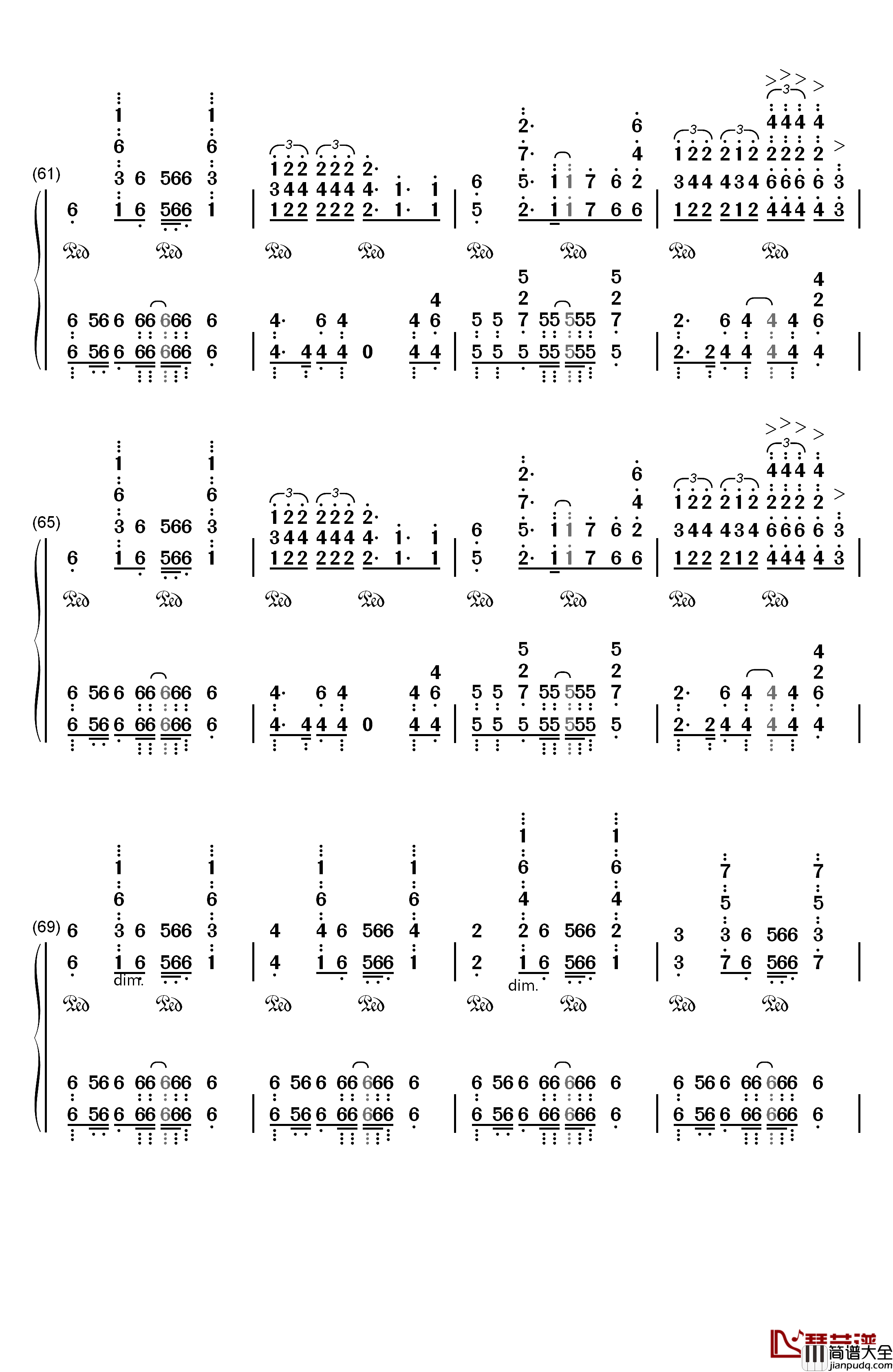 Rise钢琴简谱_数字双手_The_Glitch_Mob_Mako_The_Word_Alive