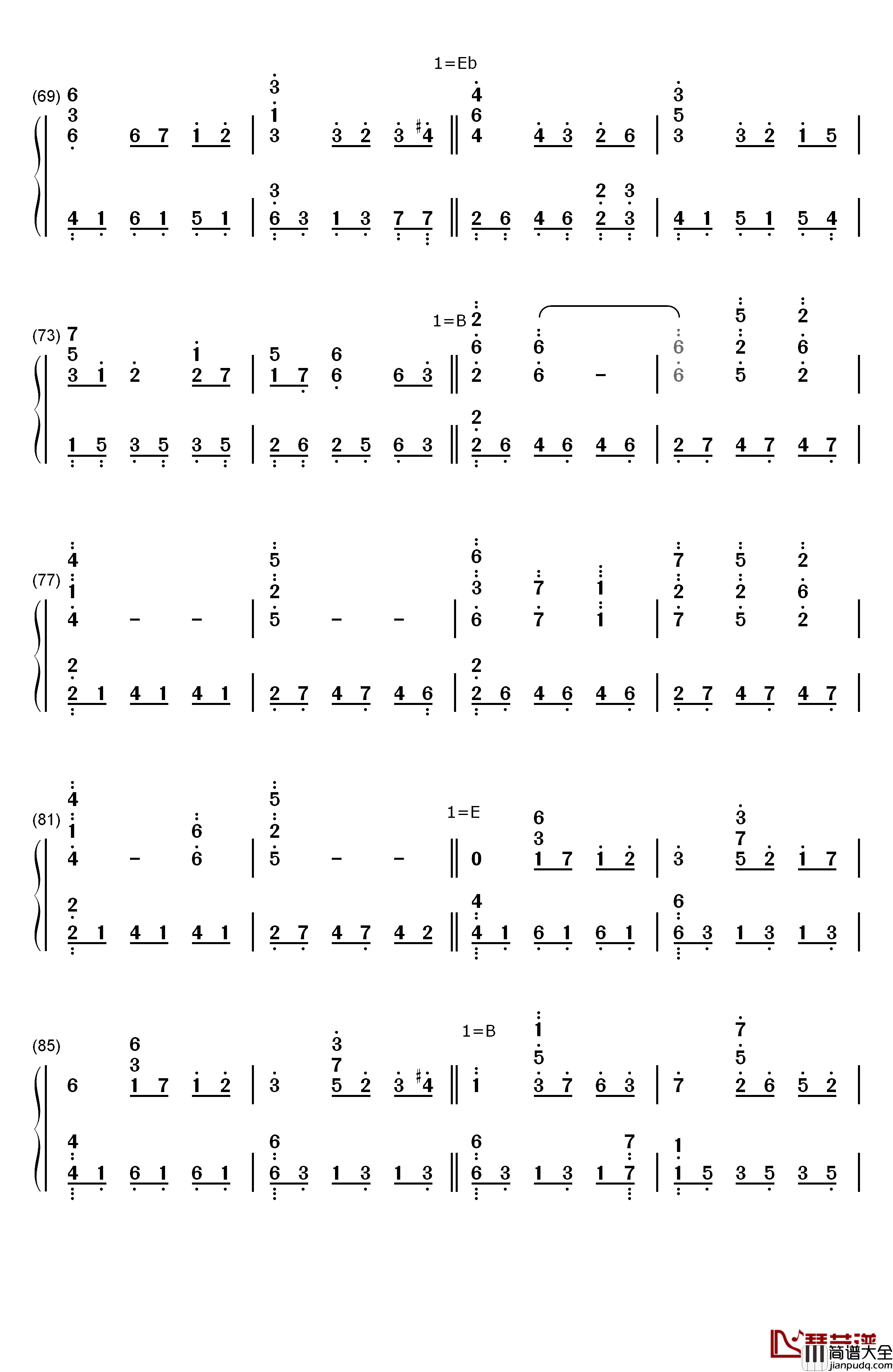 Walt钢琴简谱_数字双手_菅野洋子