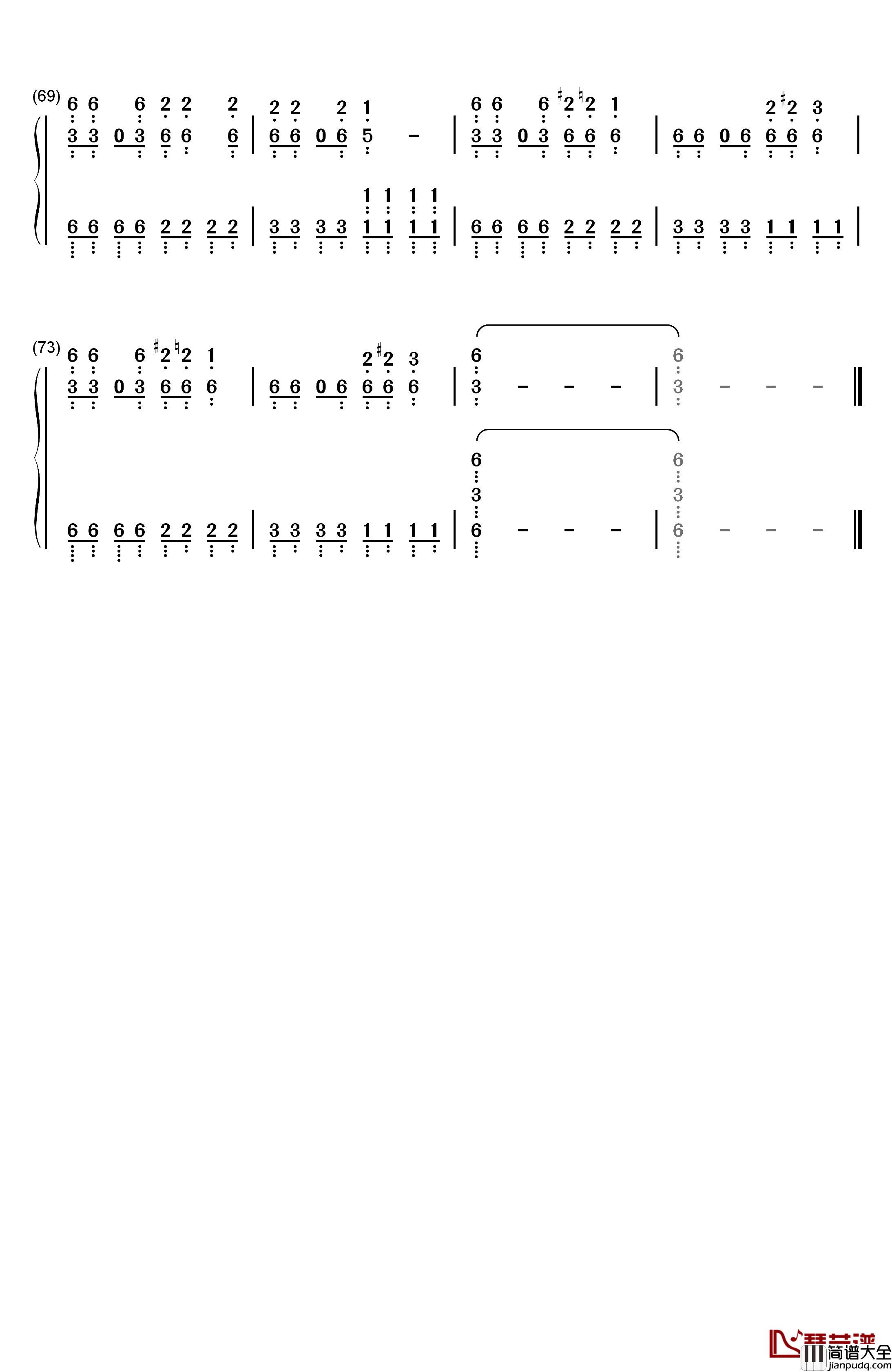 GO_CRY_GO钢琴简谱_数字双手_OxT