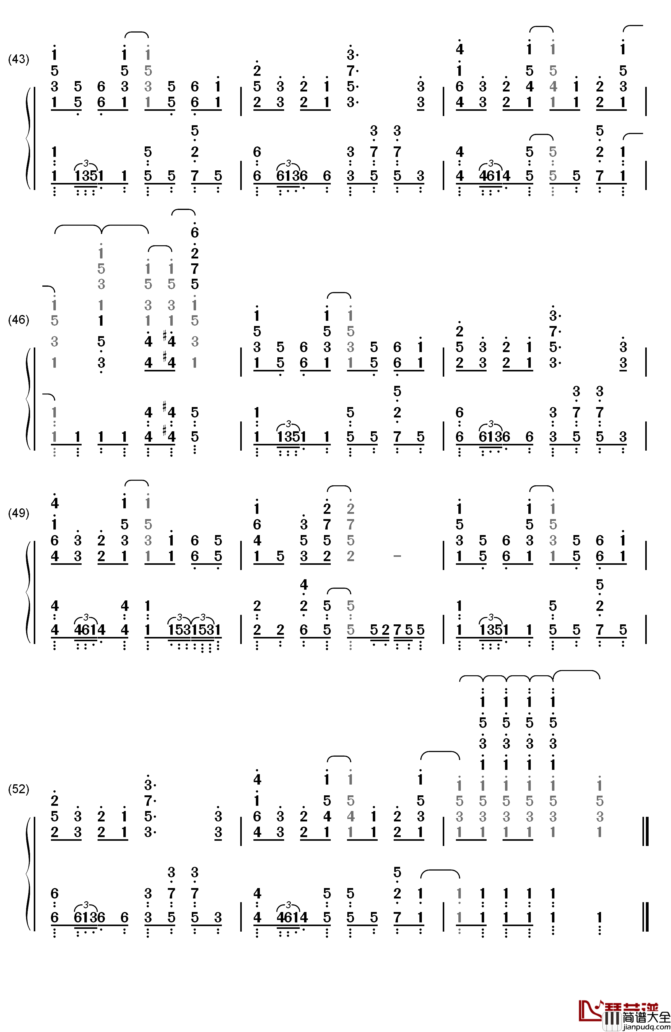 ふ・れ・ん・ど・し・た・い钢琴简谱_数字双手_学园生活部