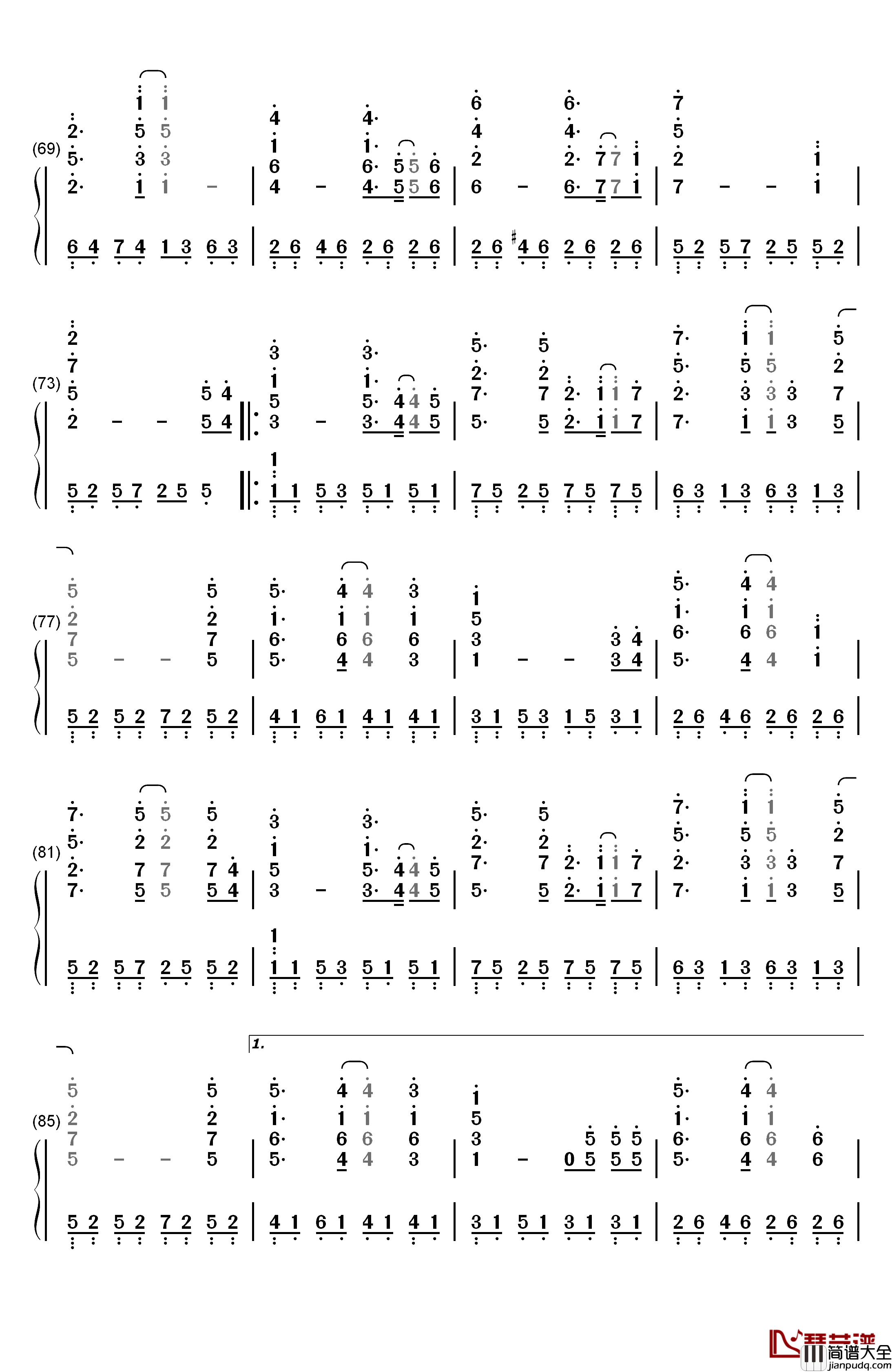 TAKUMI/匠钢琴简谱_数字双手_松谷卓