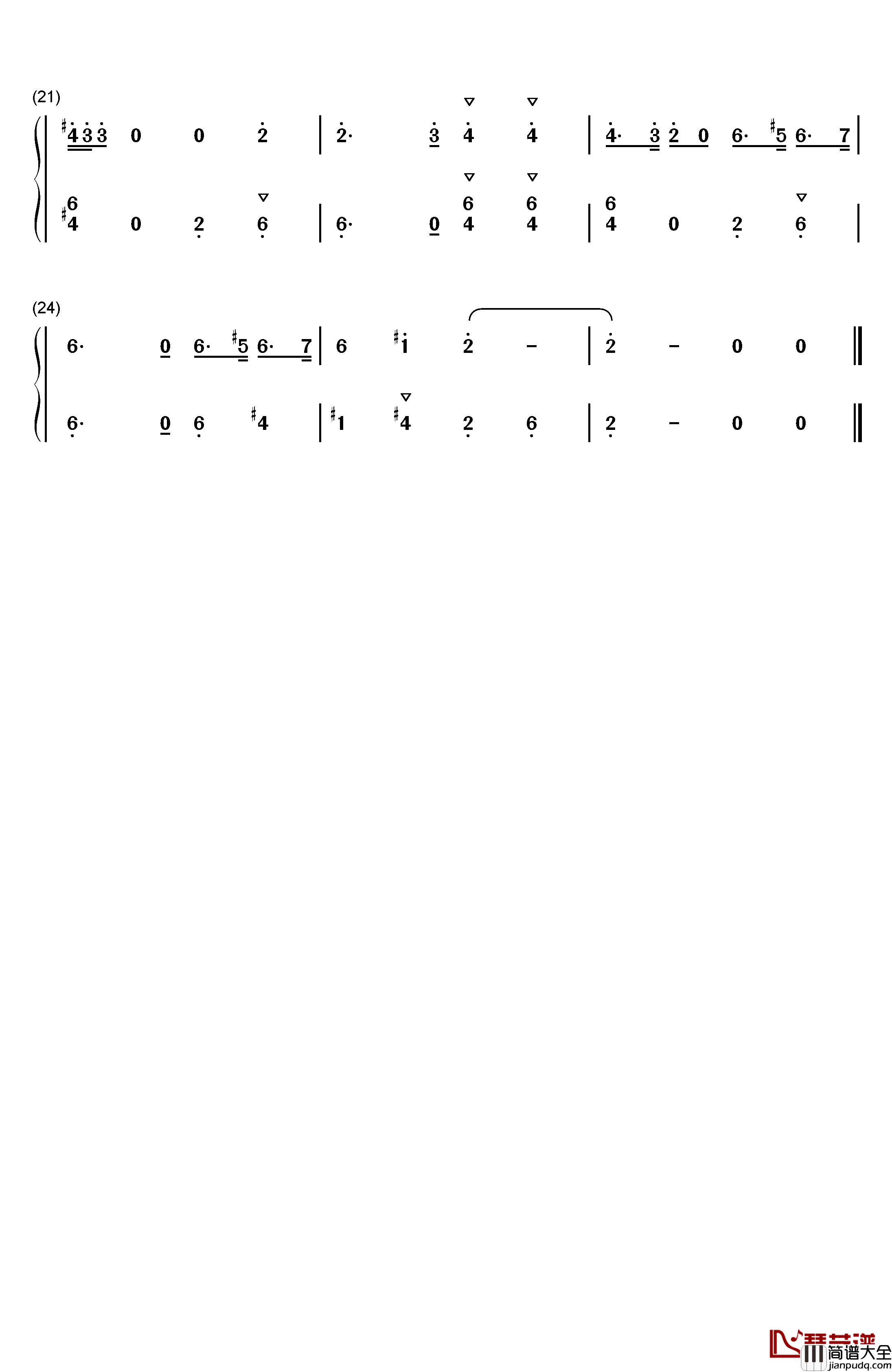 _海绵宝宝_片尾曲钢琴简谱_数字双手_未知