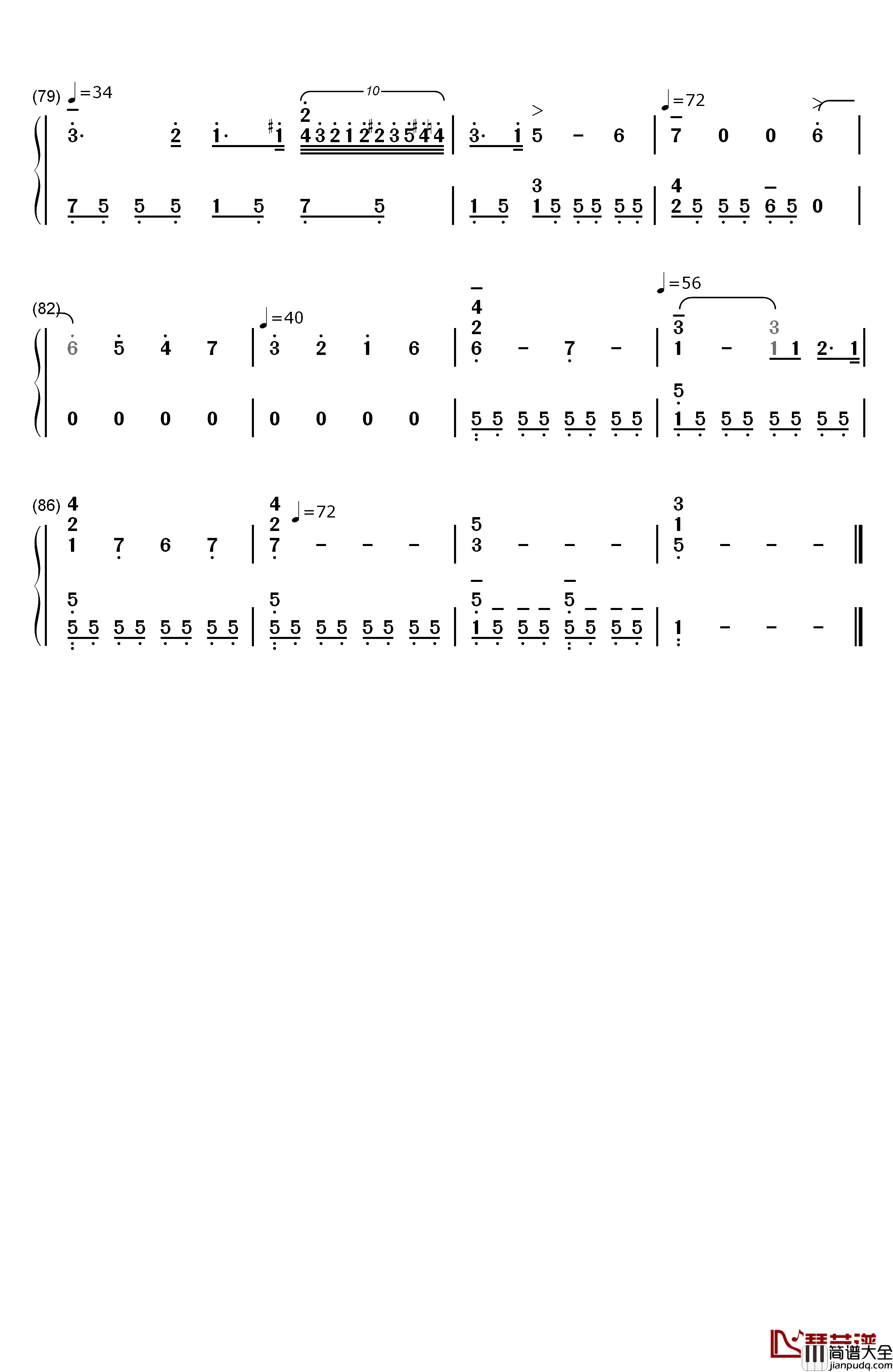 雨滴前奏曲钢琴简谱_数字双手_肖邦