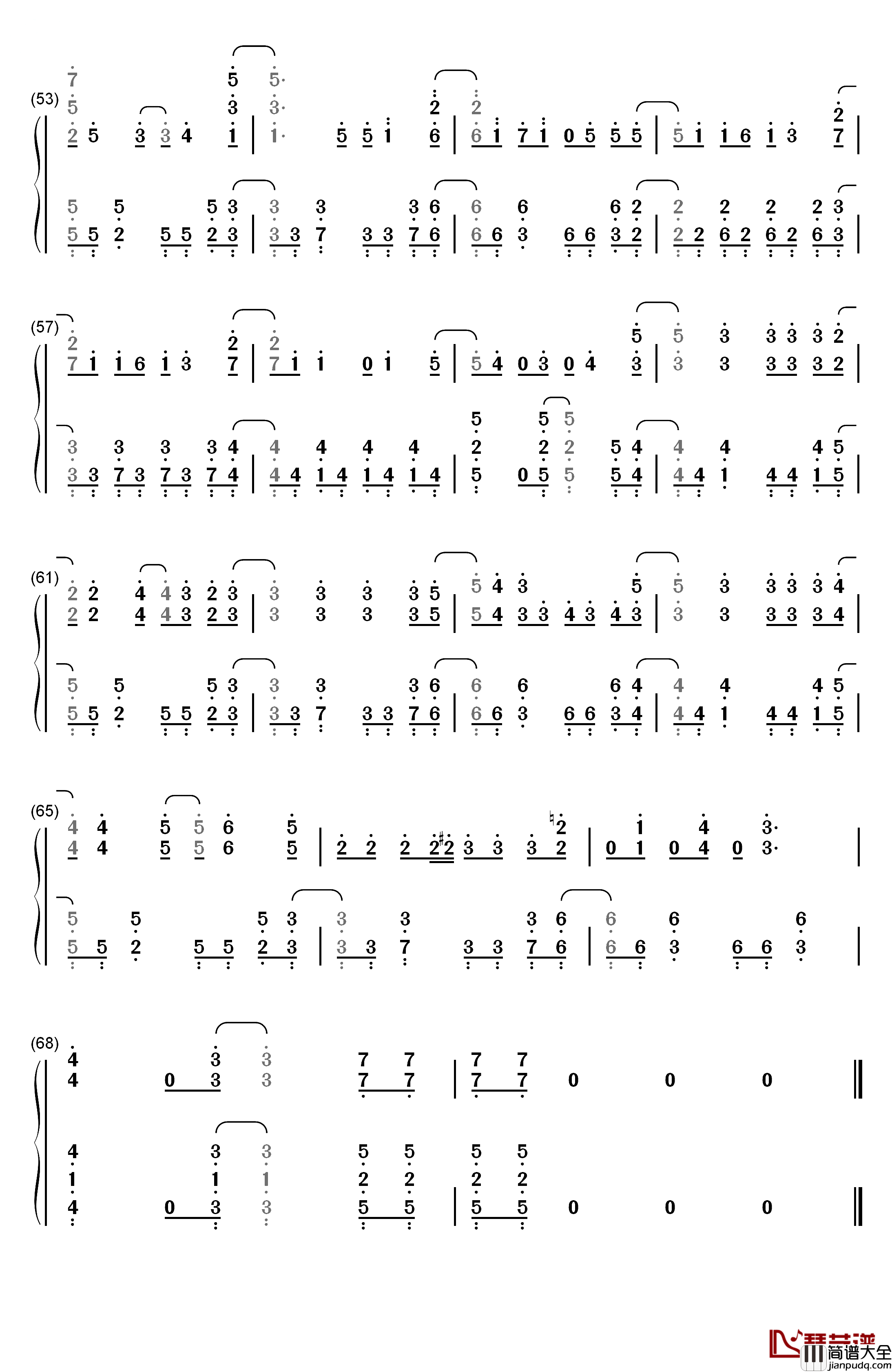 NEWLOOK钢琴简谱_数字双手_绫野真白