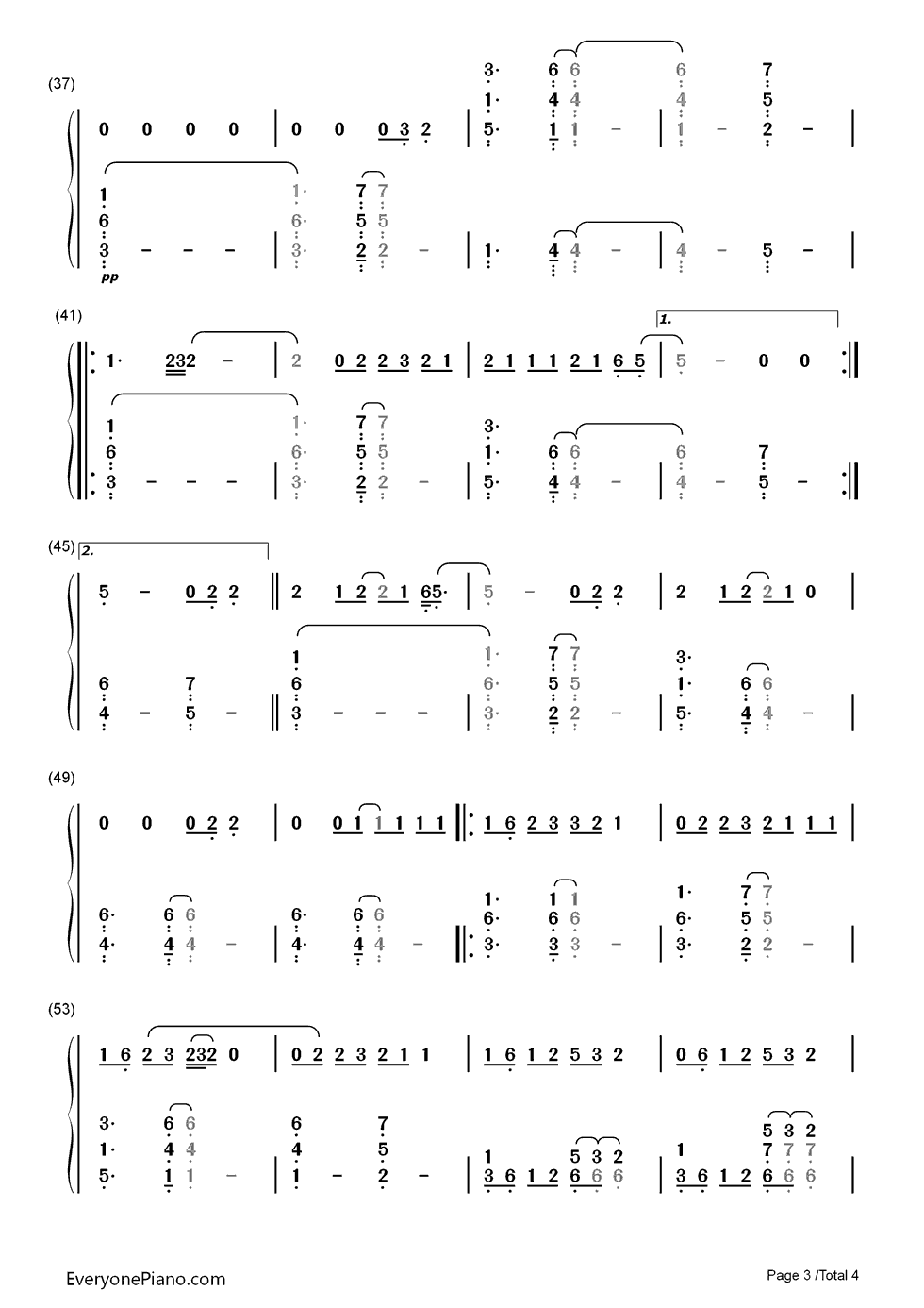 Talking_Body钢琴简谱_数字双手_Tove_Lo