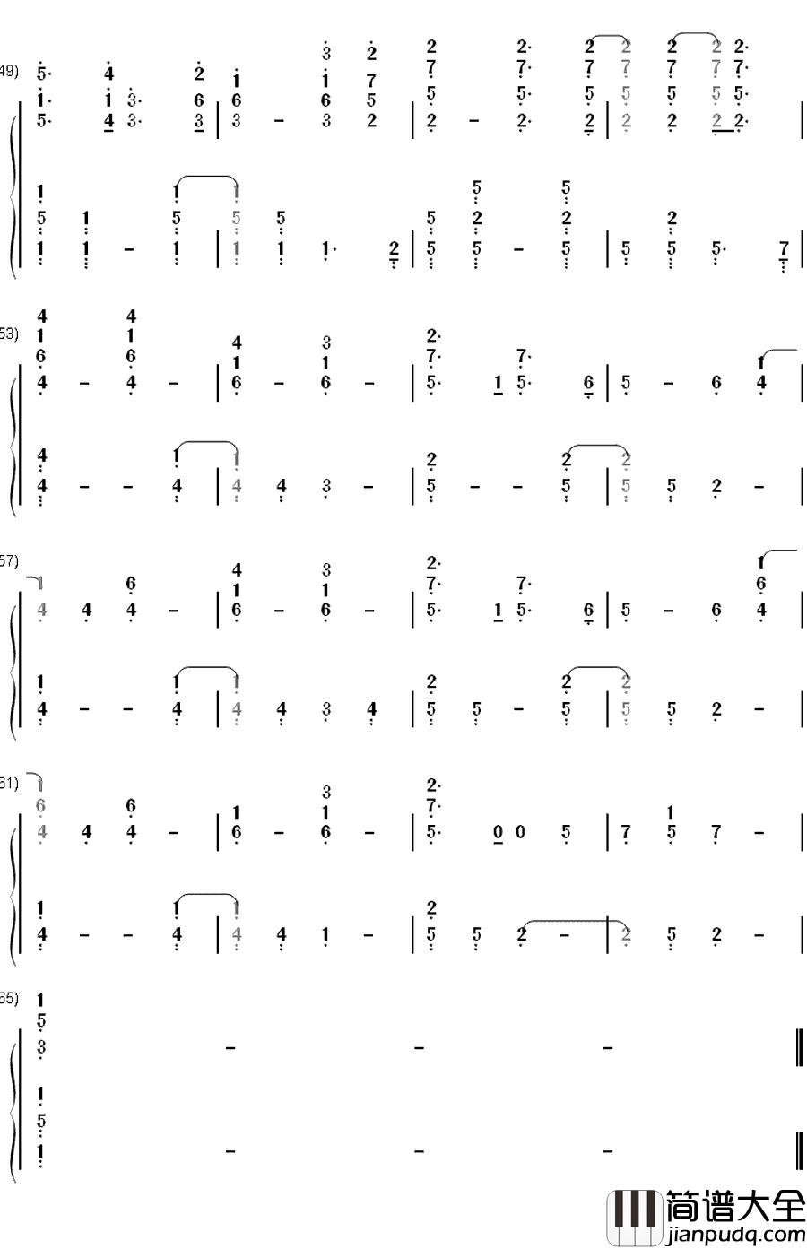 Fix_You钢琴简谱_数字双手_Coldplay