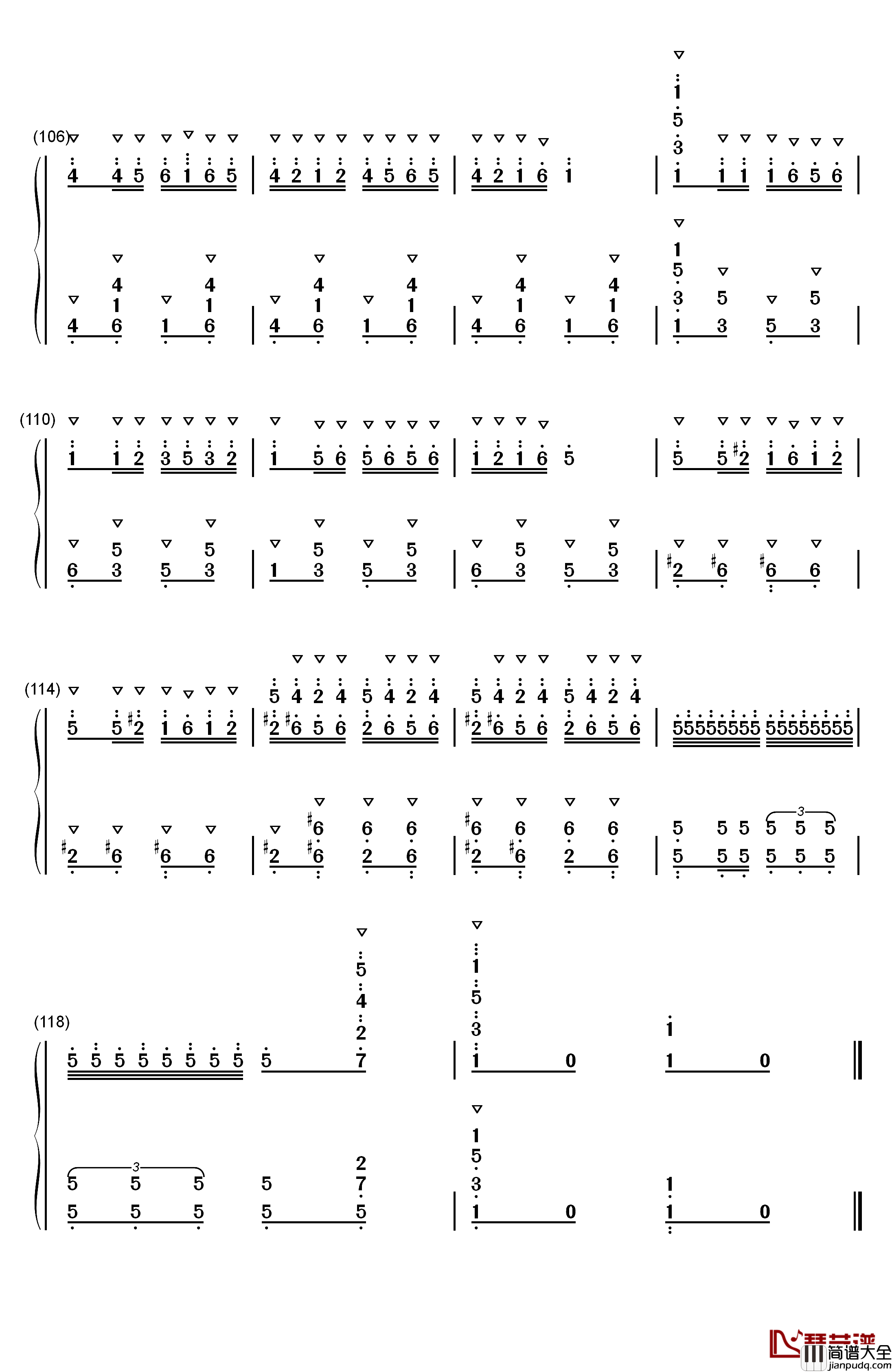 卡门序曲钢琴简谱_数字双手_比才