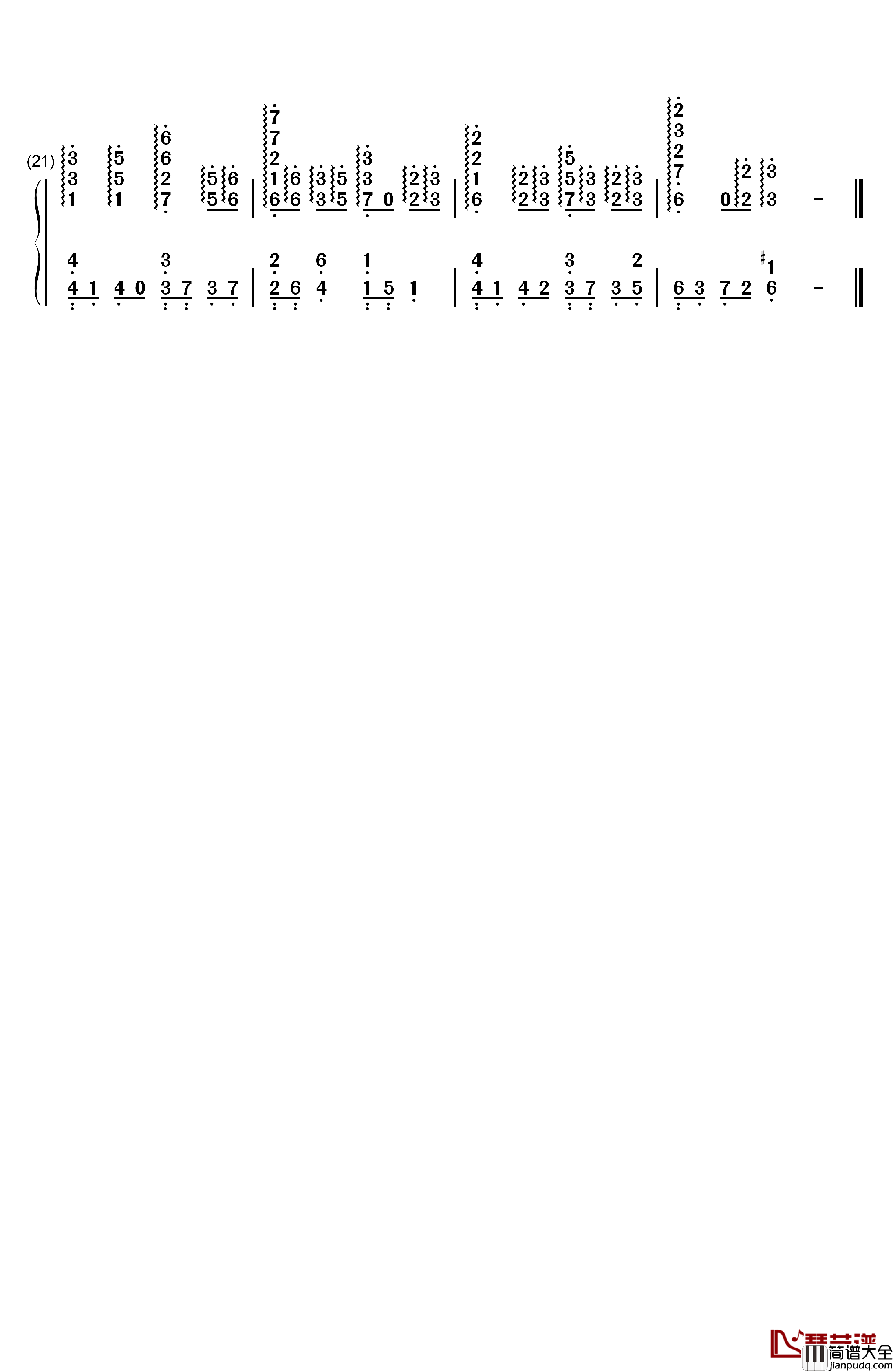 静かな日々钢琴简谱_数字双手_S.E.N.S.