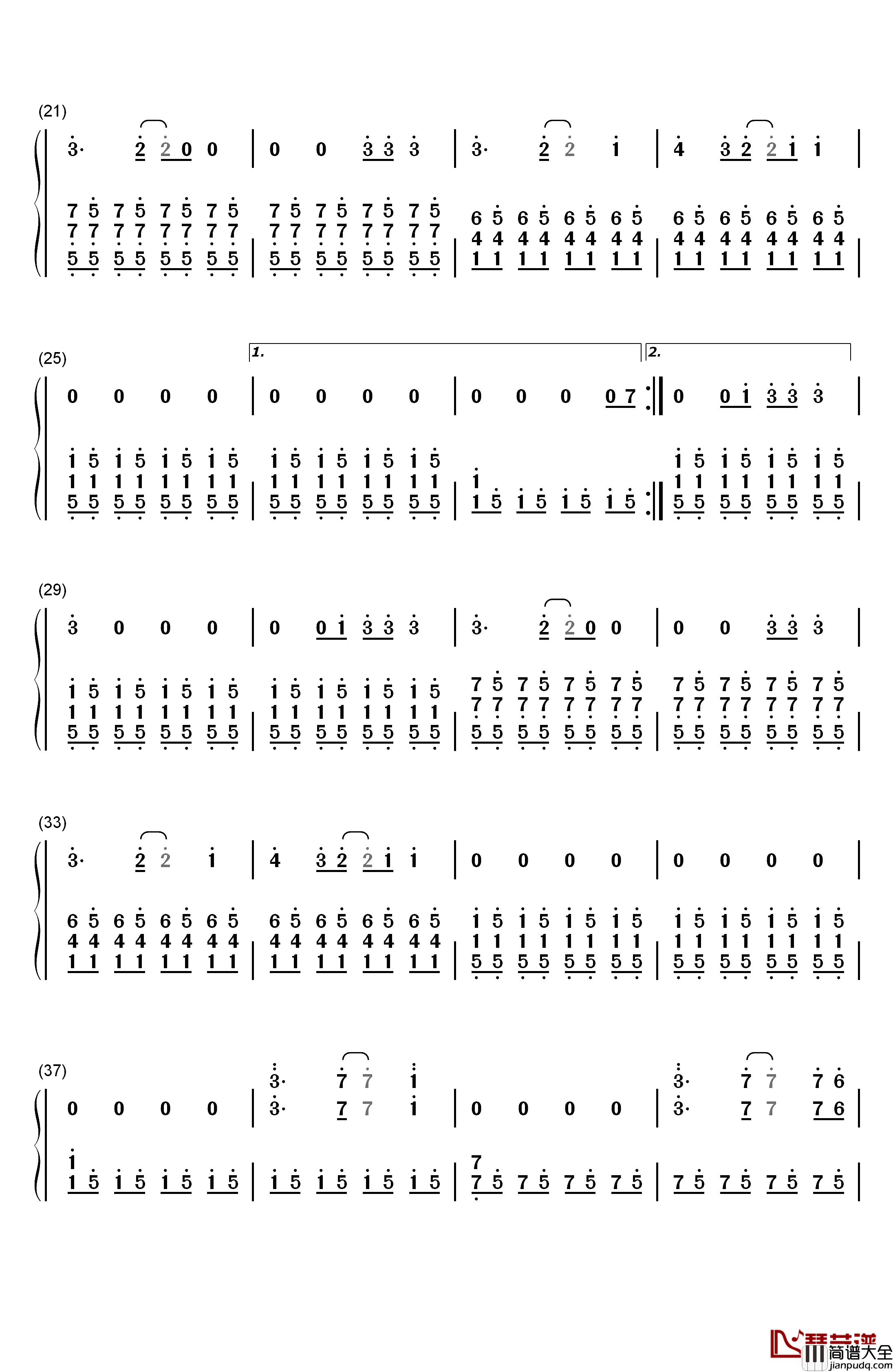 Chasing_Cars_伴奏钢琴简谱_数字双手_Snow_Patrol