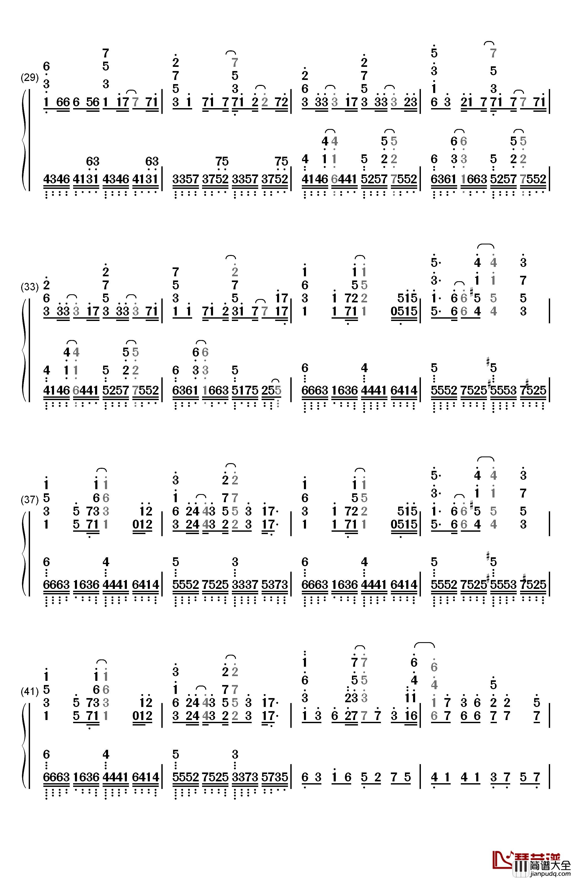 Acedia钢琴简谱_数字双手_初音未来