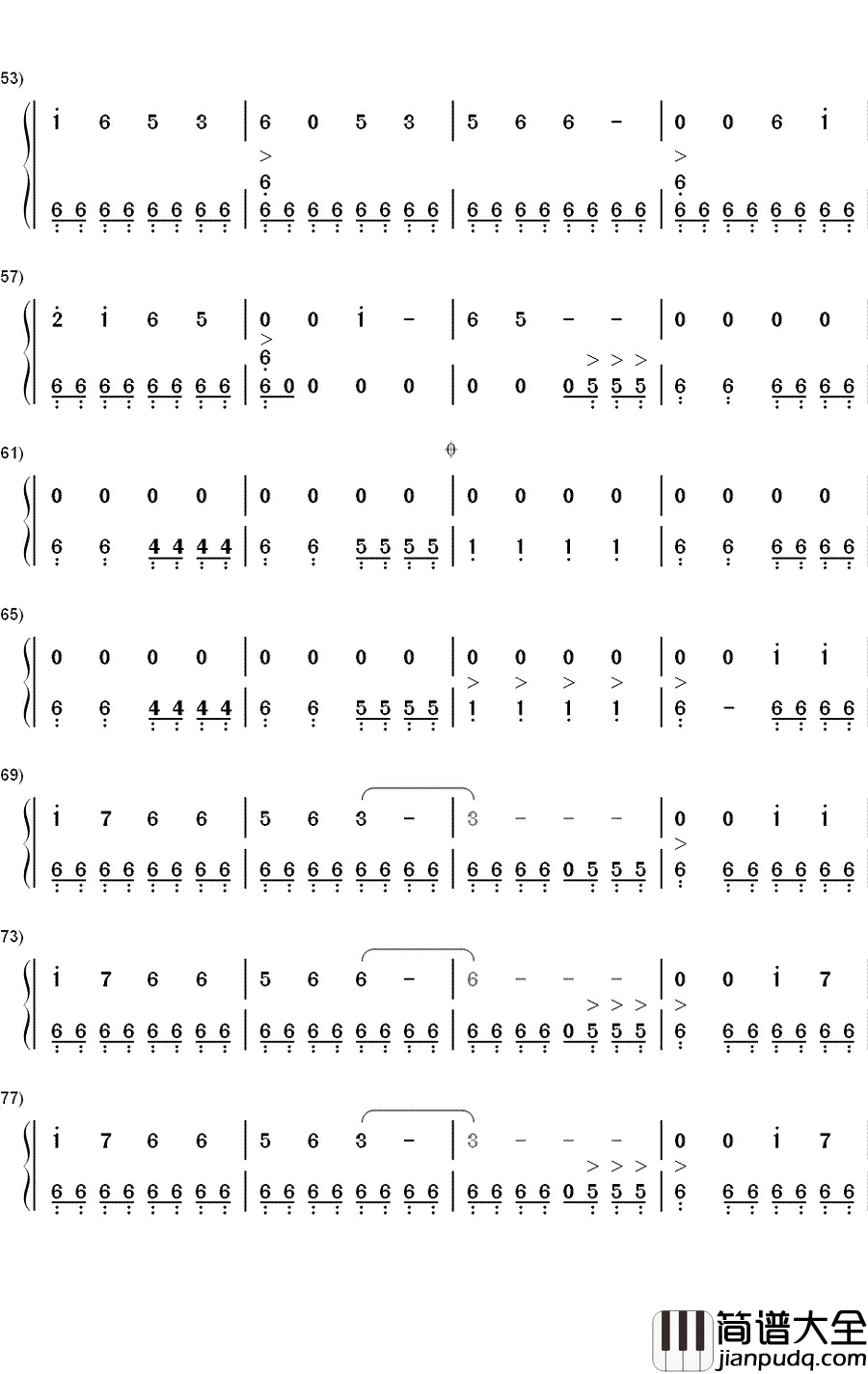 修罗钢琴简谱_数字双手_DOES