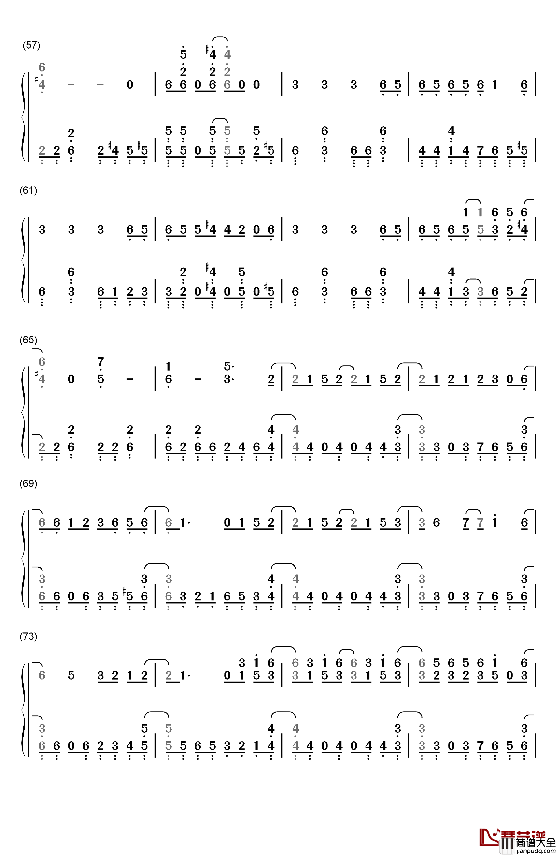 ロスタイムメモリー钢琴简谱_数字双手_IA