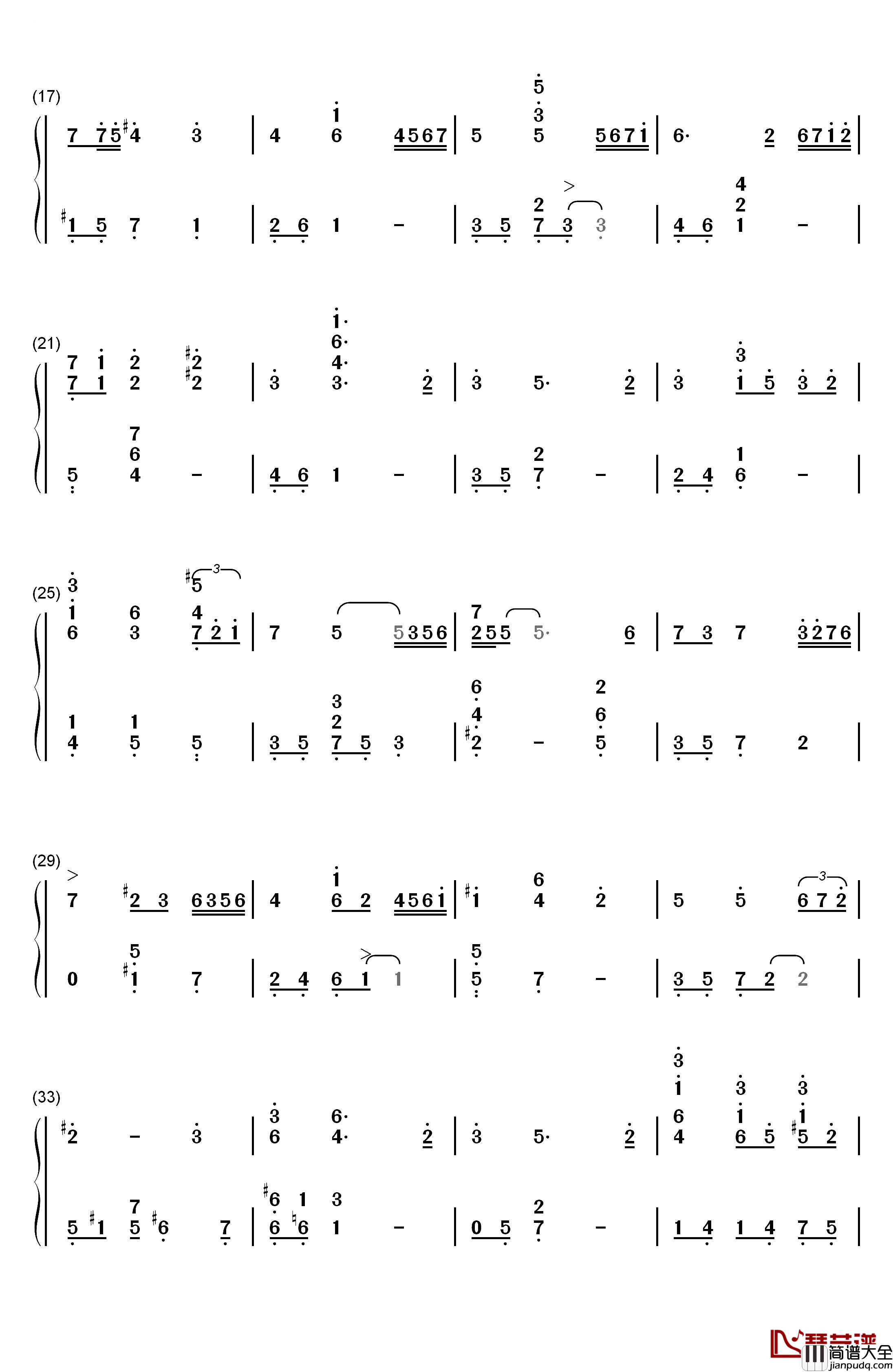 Sleep_Away钢琴简谱_数字双手_Bob_Acri