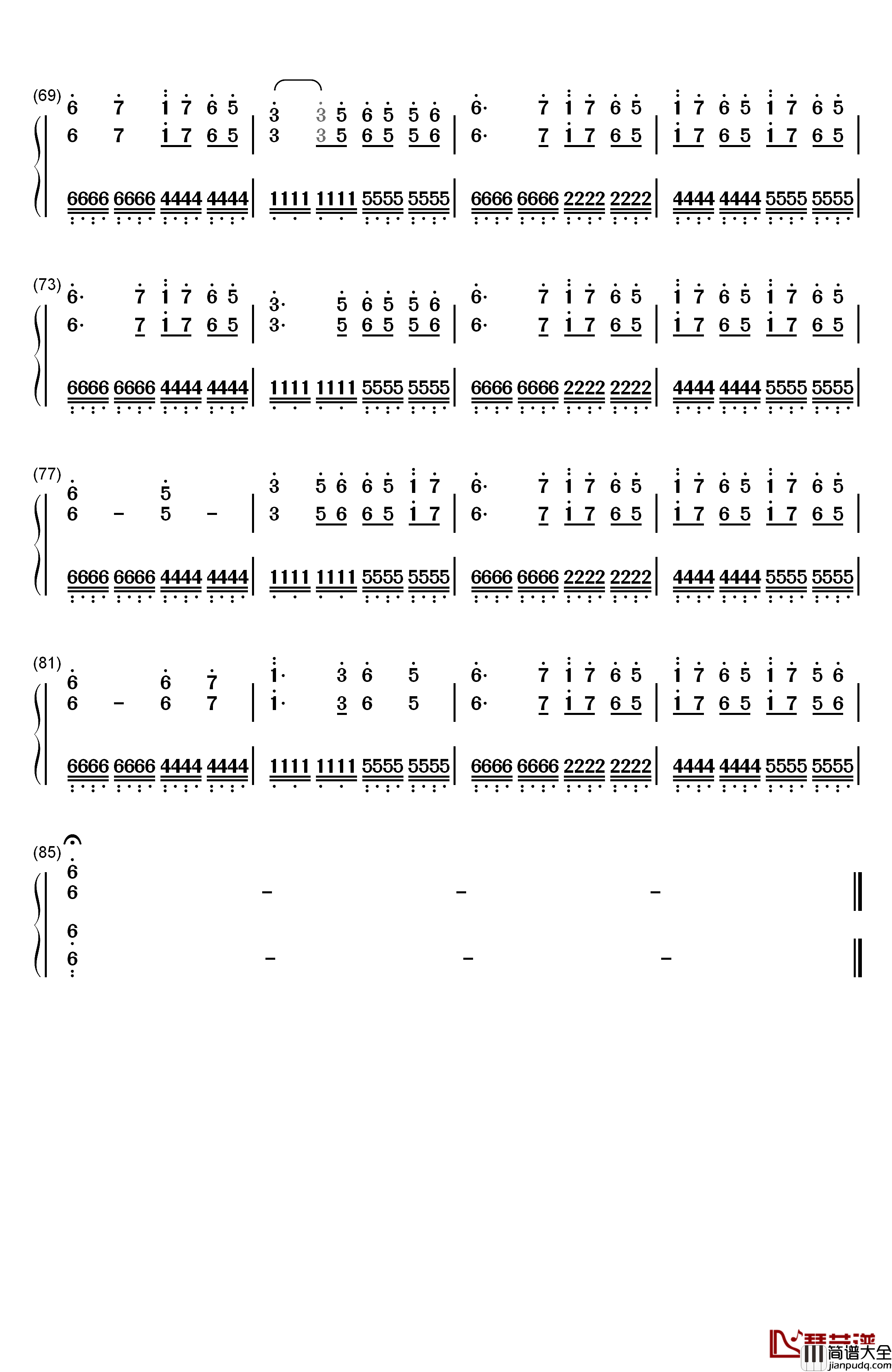 恋は戦争钢琴简谱_数字双手_初音未来