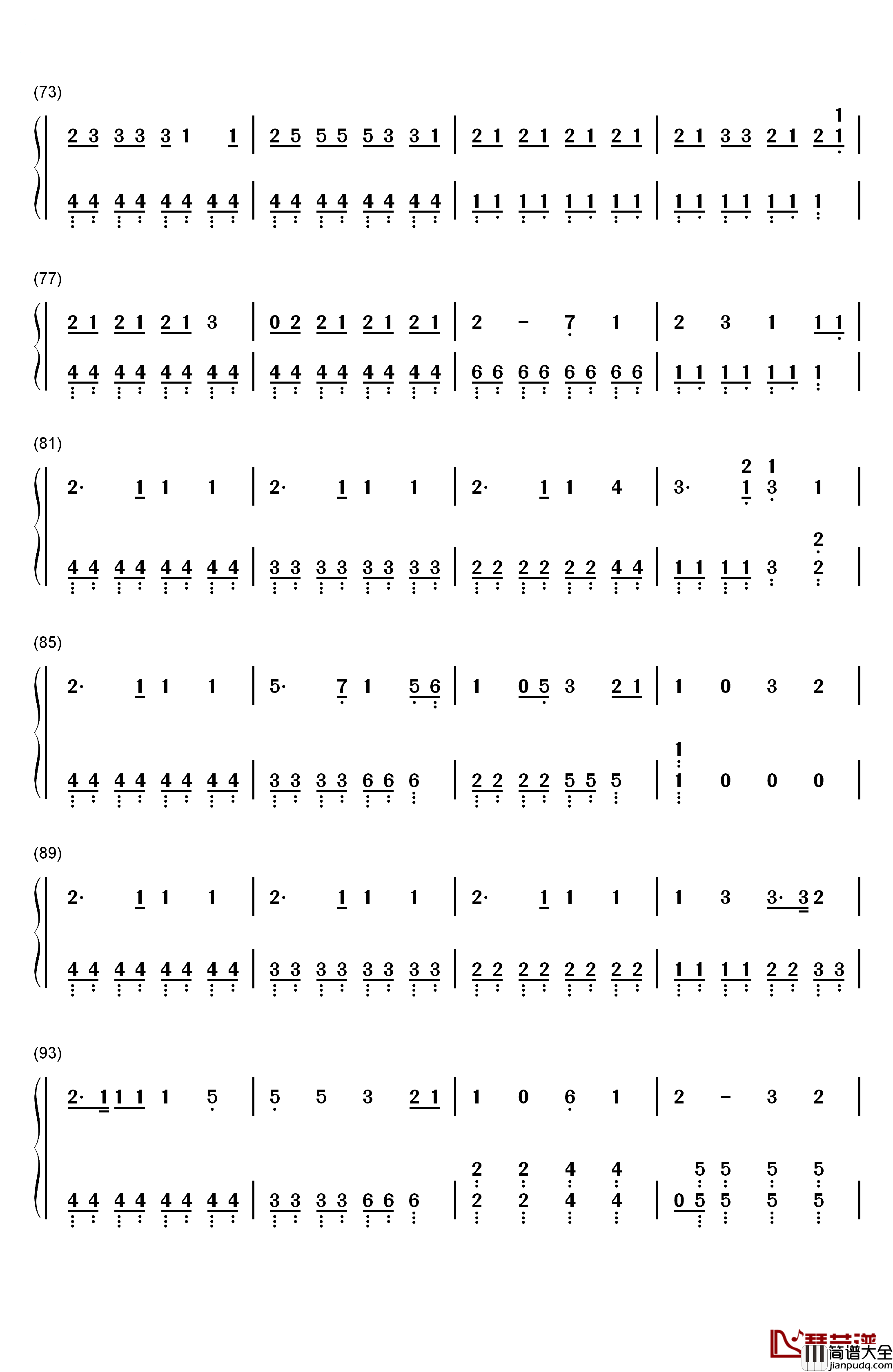 爱言叶钢琴简谱_数字双手_初音ミク