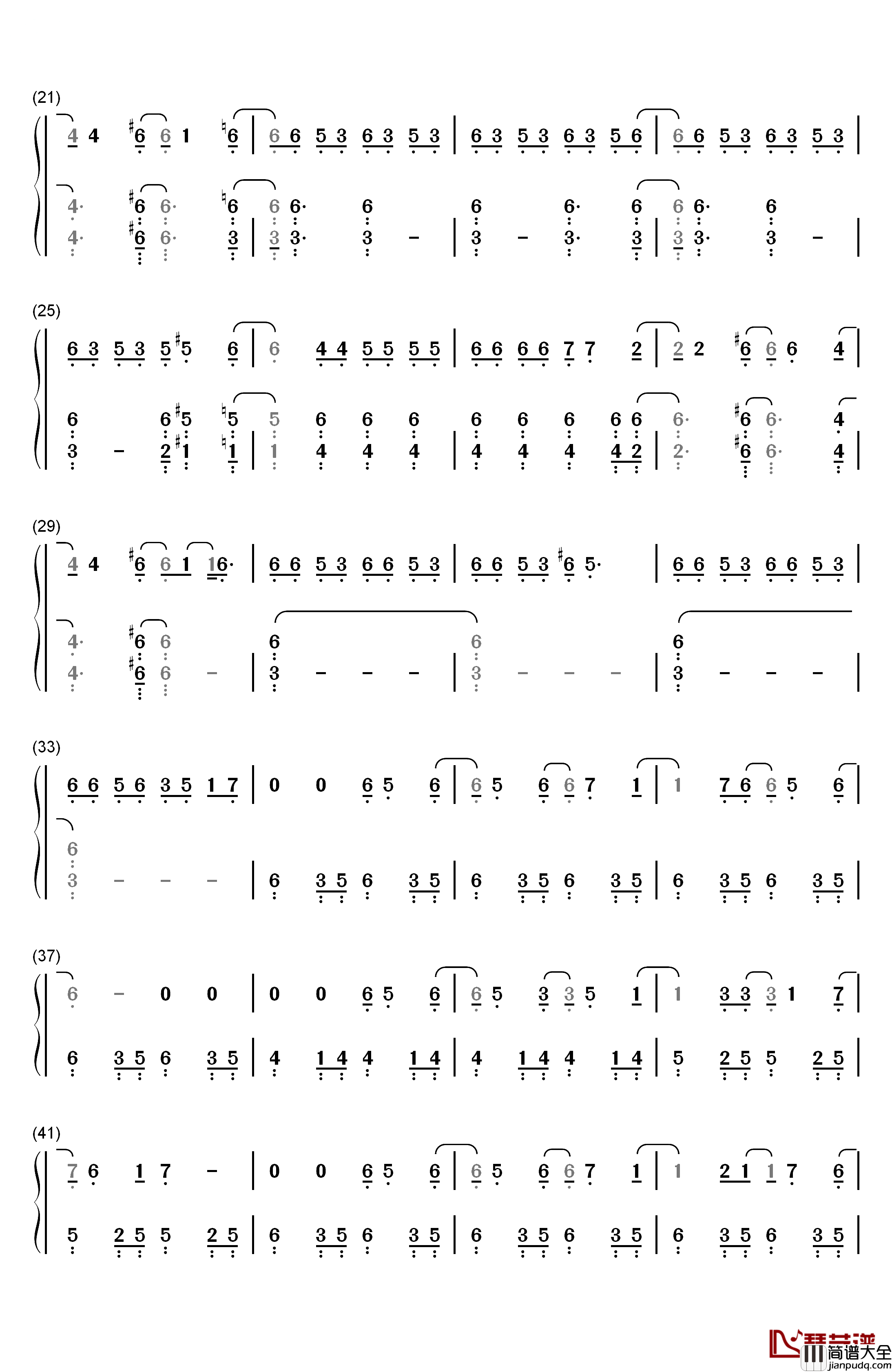 嘆きのリフレイン钢琴简谱_数字双手_末廣優里